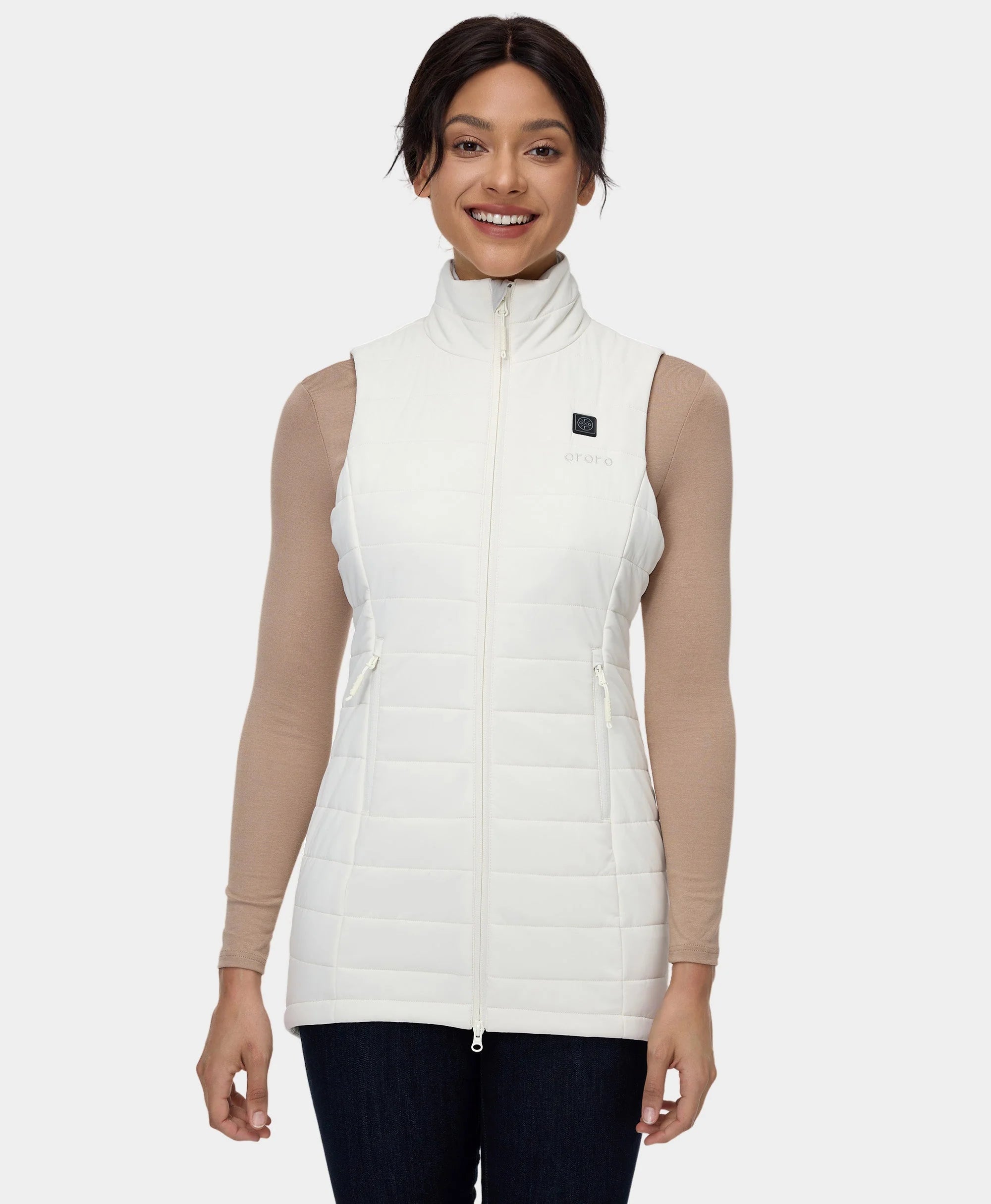 ORORO Heated Tribeca Women's Heated Long Puffer Vest (Apparel Only) - Image 44