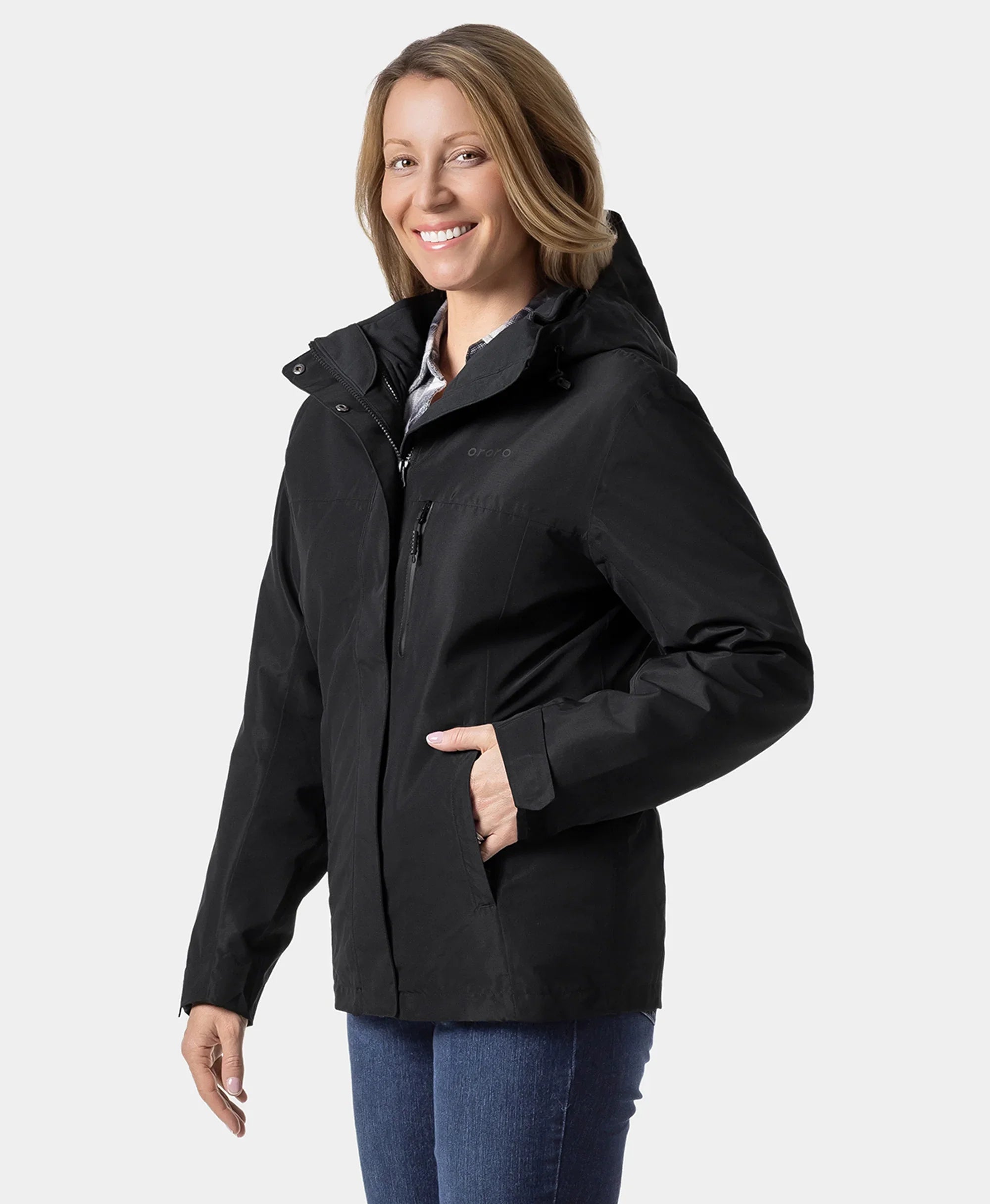 ORORO Heated (Open-box) River Ridge Women's Waterproof Shell Jacket (Non-heated) - Image 2