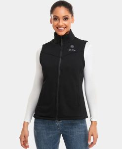 ORORO Heated Women's Heated Fleece Vest - Black (ORORO Heated Final Sale)