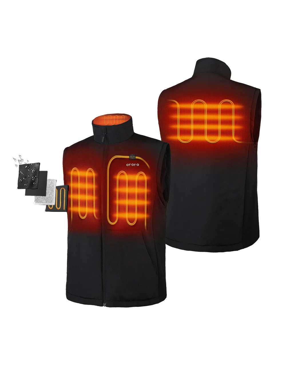ORORO Heated (Open-box) Men's Heated Golf Jacket with Zip-off Sleeves (Battery Set Not Included) - Image 10