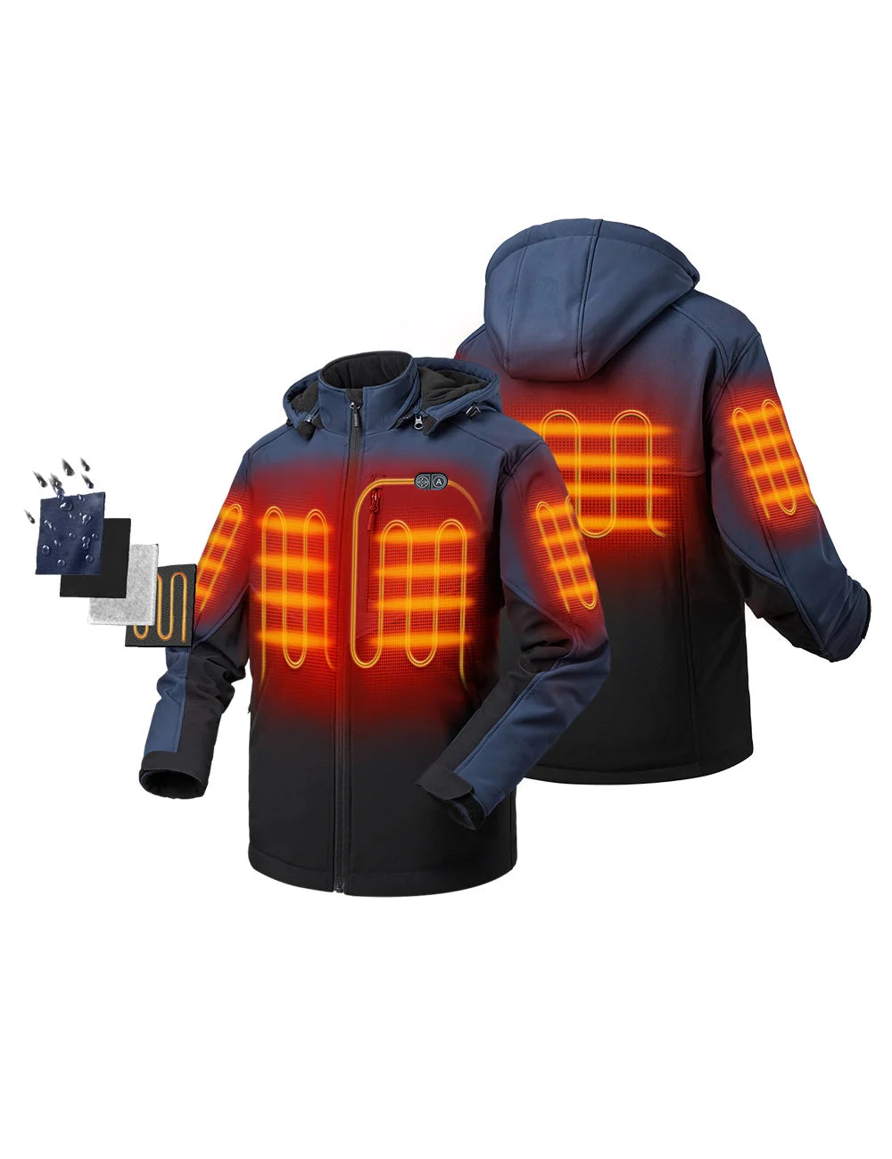 ORORO Heated Men's Heated Dual Control Jacket with 5 Heating Zones (Chest Heating) (Apparel Only) - Image 15