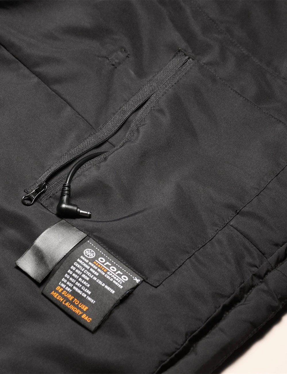 ORORO Heated Men's Heated Down Jacket - Black (Apparel Only) - Image 5