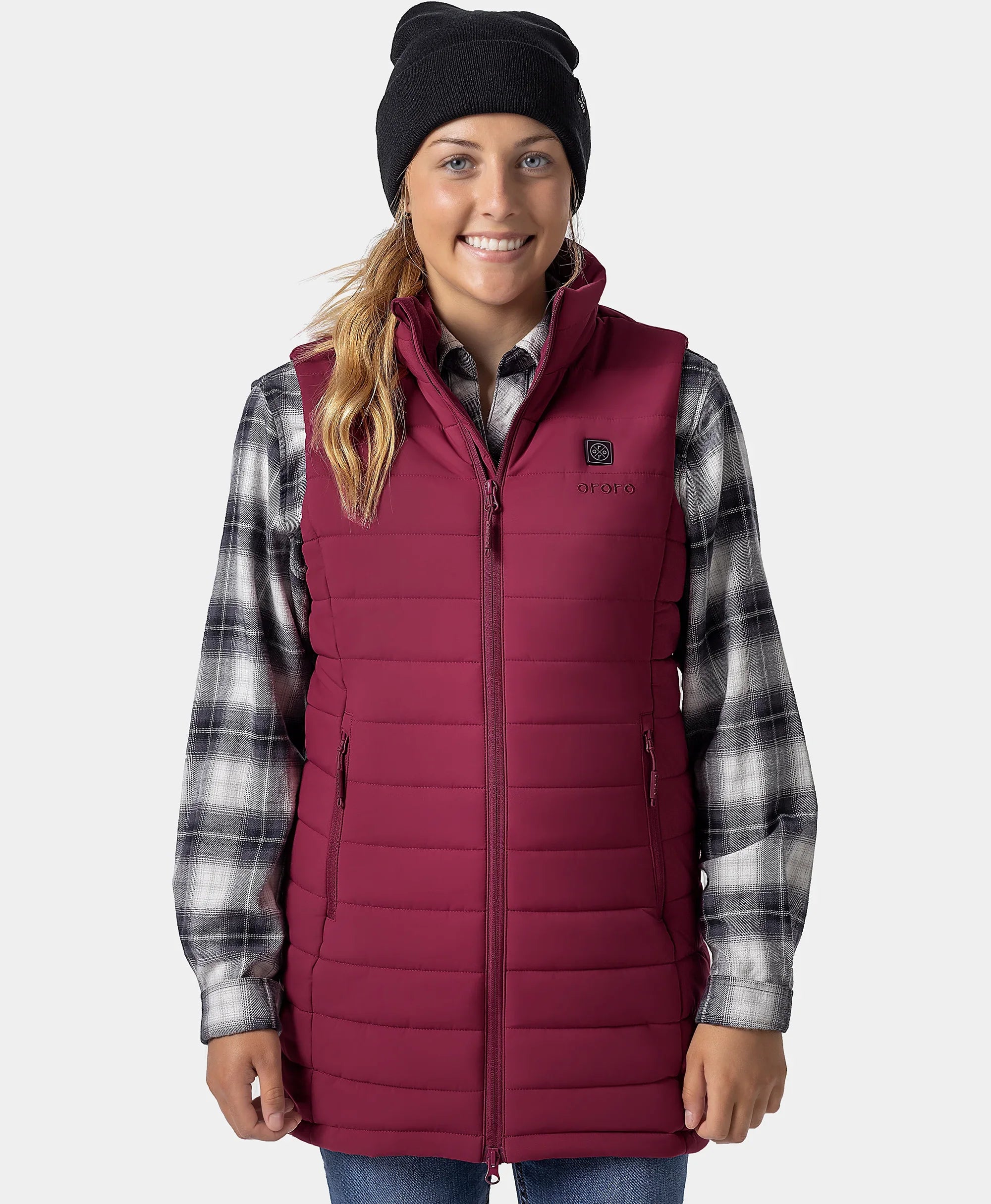 ORORO Heated Tribeca Women's Heated Long Puffer Vest - Image 21