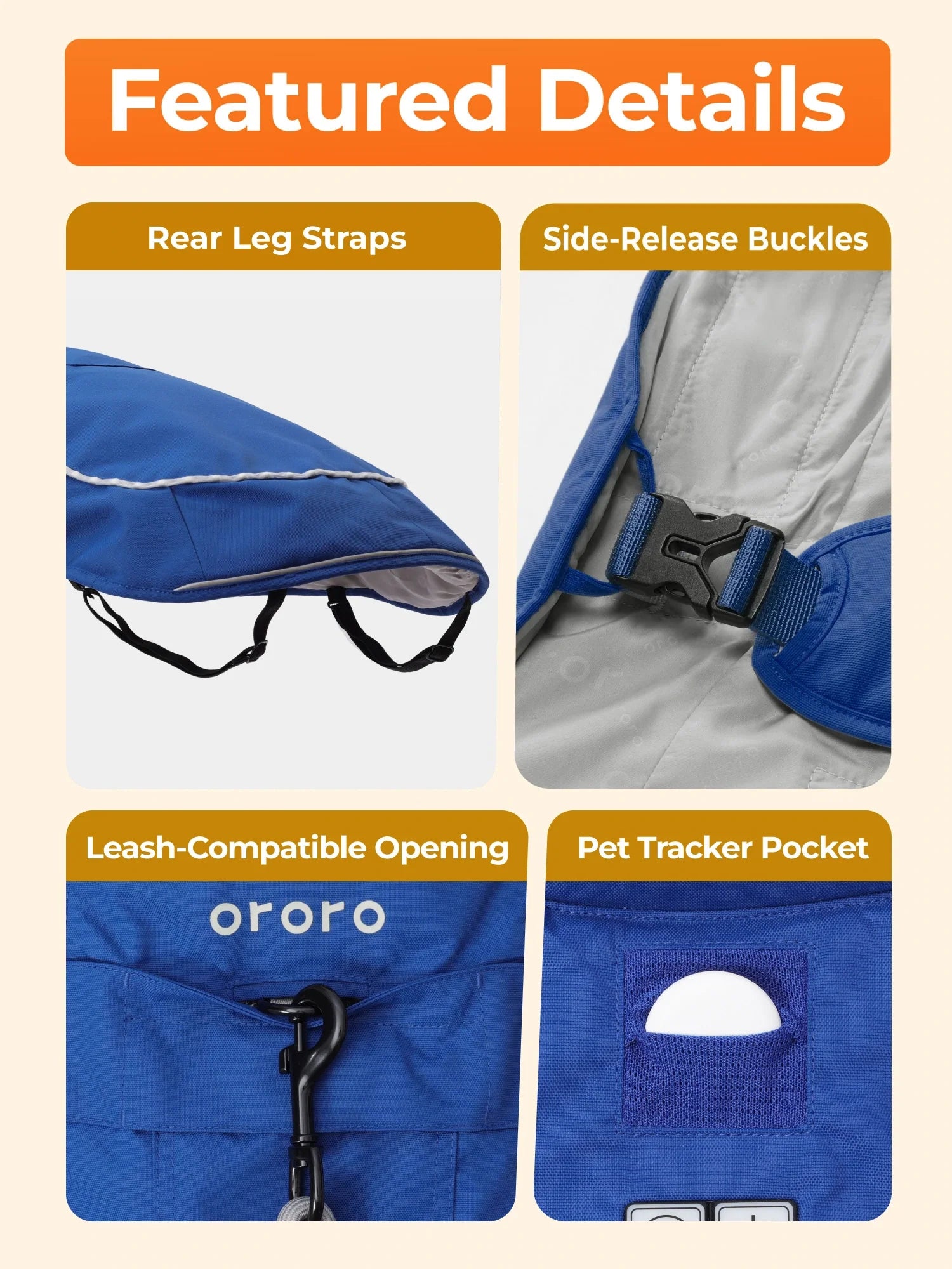 ORORO Heated (Open-box) Koldpwoof 4-Zone Heated Dog Vest w/ LED Lights (Battery Set Not Included) - Image 8
