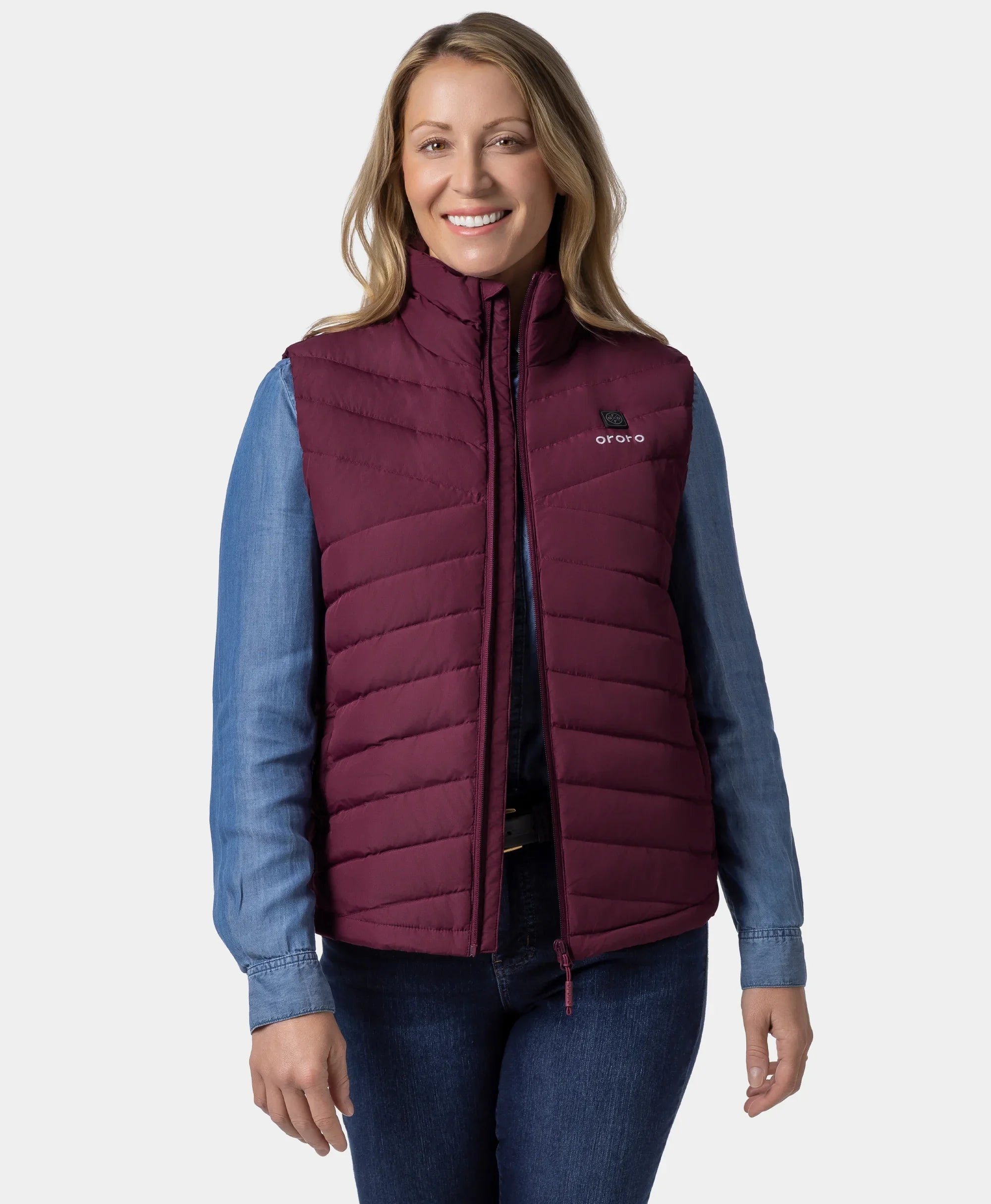 ORORO Heated Women's Heated Lightweight Down Vest (Apparel Only) - Image 28