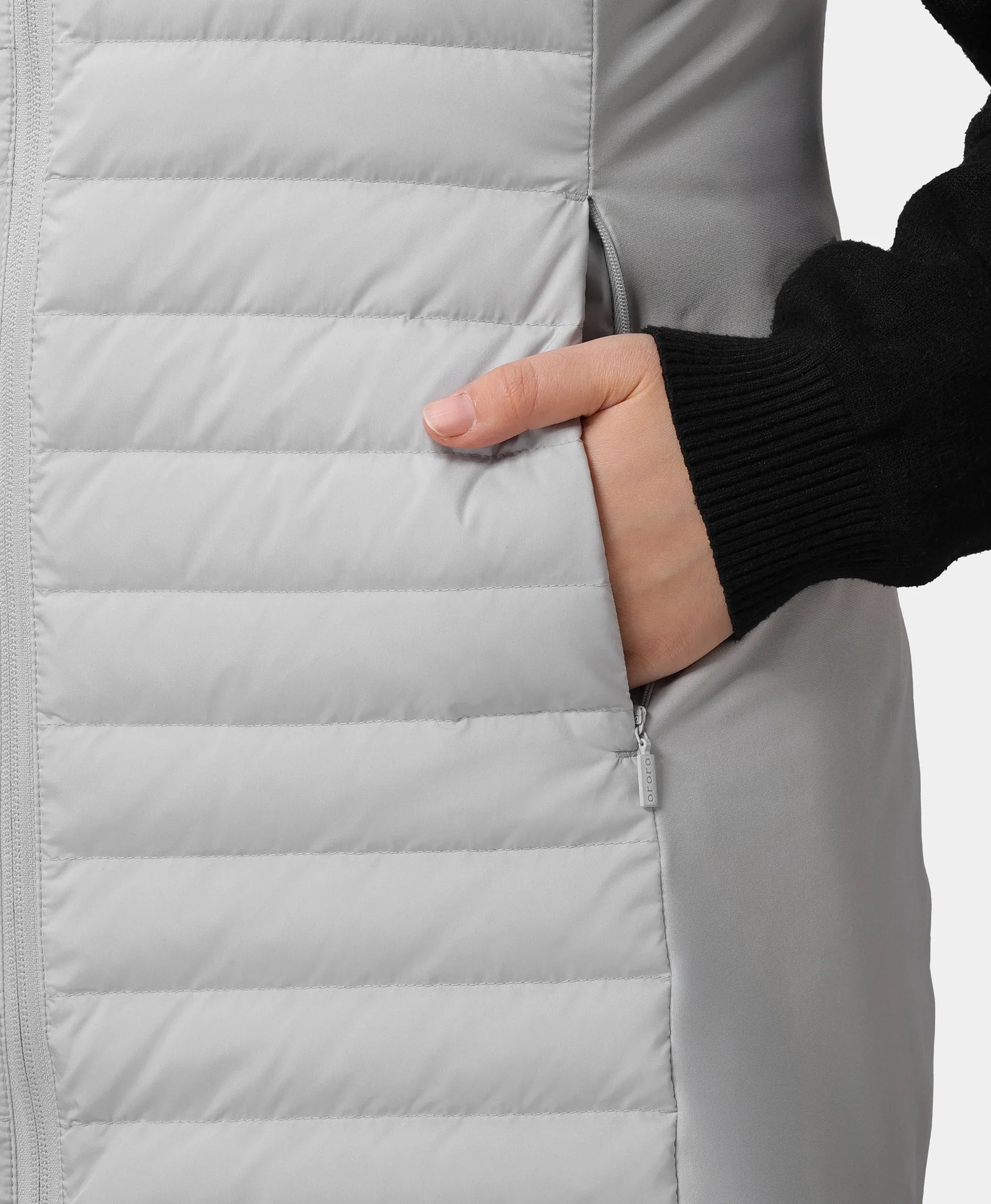 ORORO Heated Cloudmere Women's 5-Zone Heated Long Down Vest - Image 23