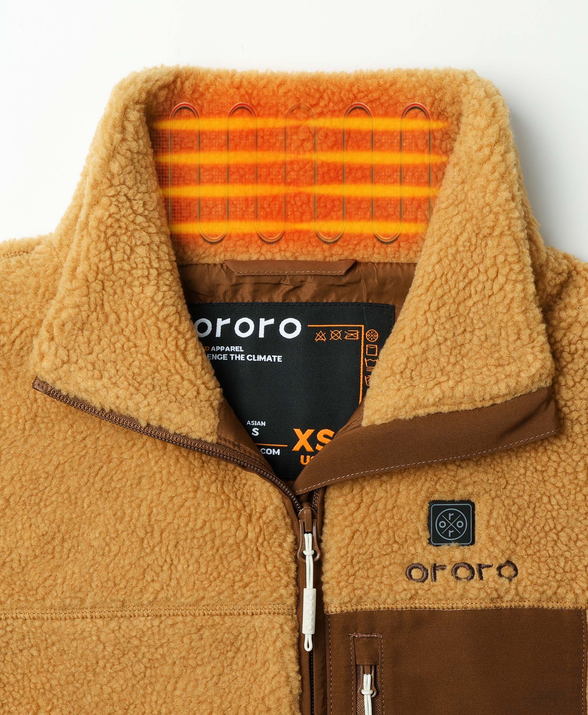 ORORO Heated Women's Colorblock Recycled Fleece Heated Jacket (Apparel Only) - Image 23