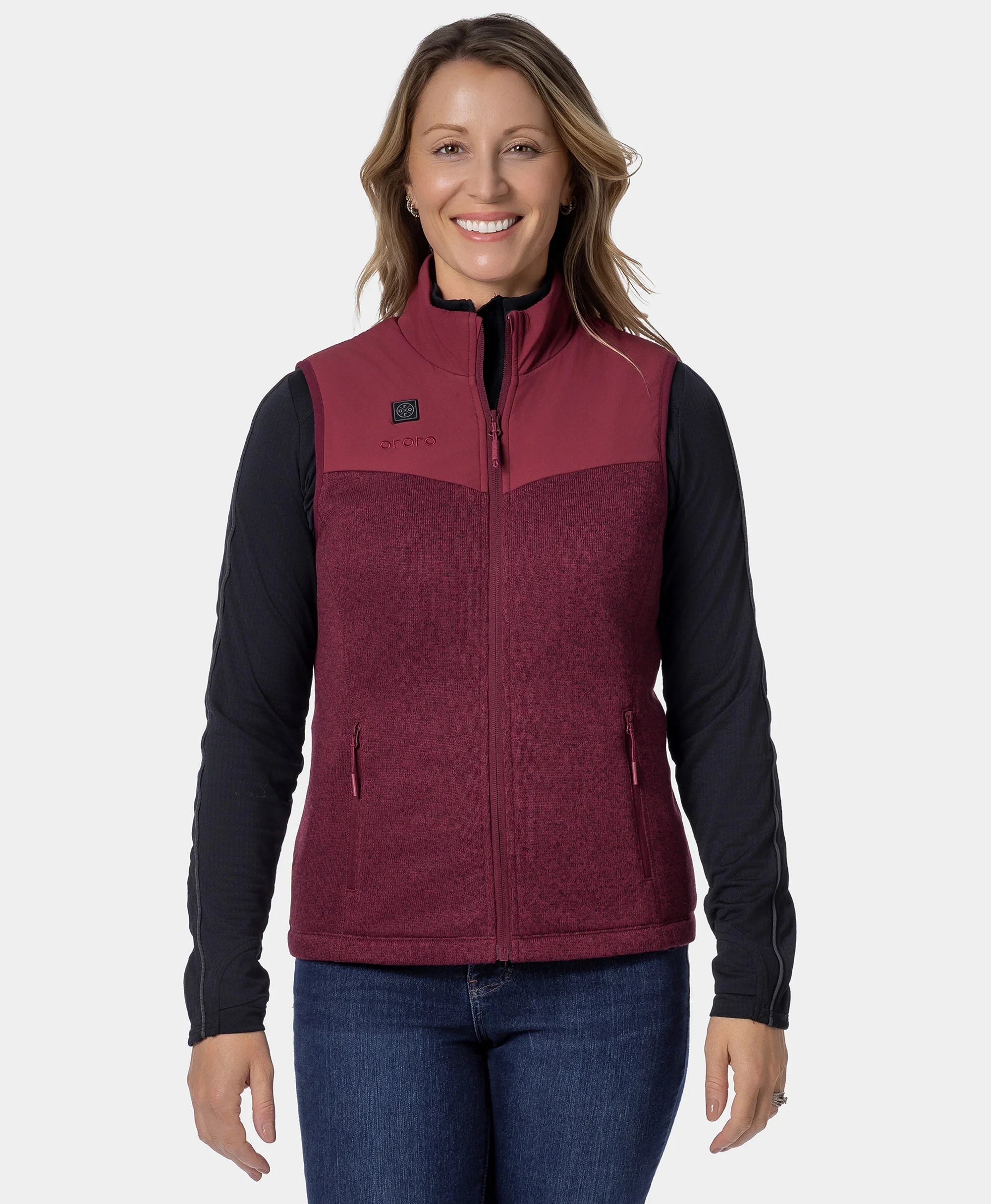 ORORO Heated Augusta Women's Heated Sweater Fleece Vest (Apparel Only) - Image 26