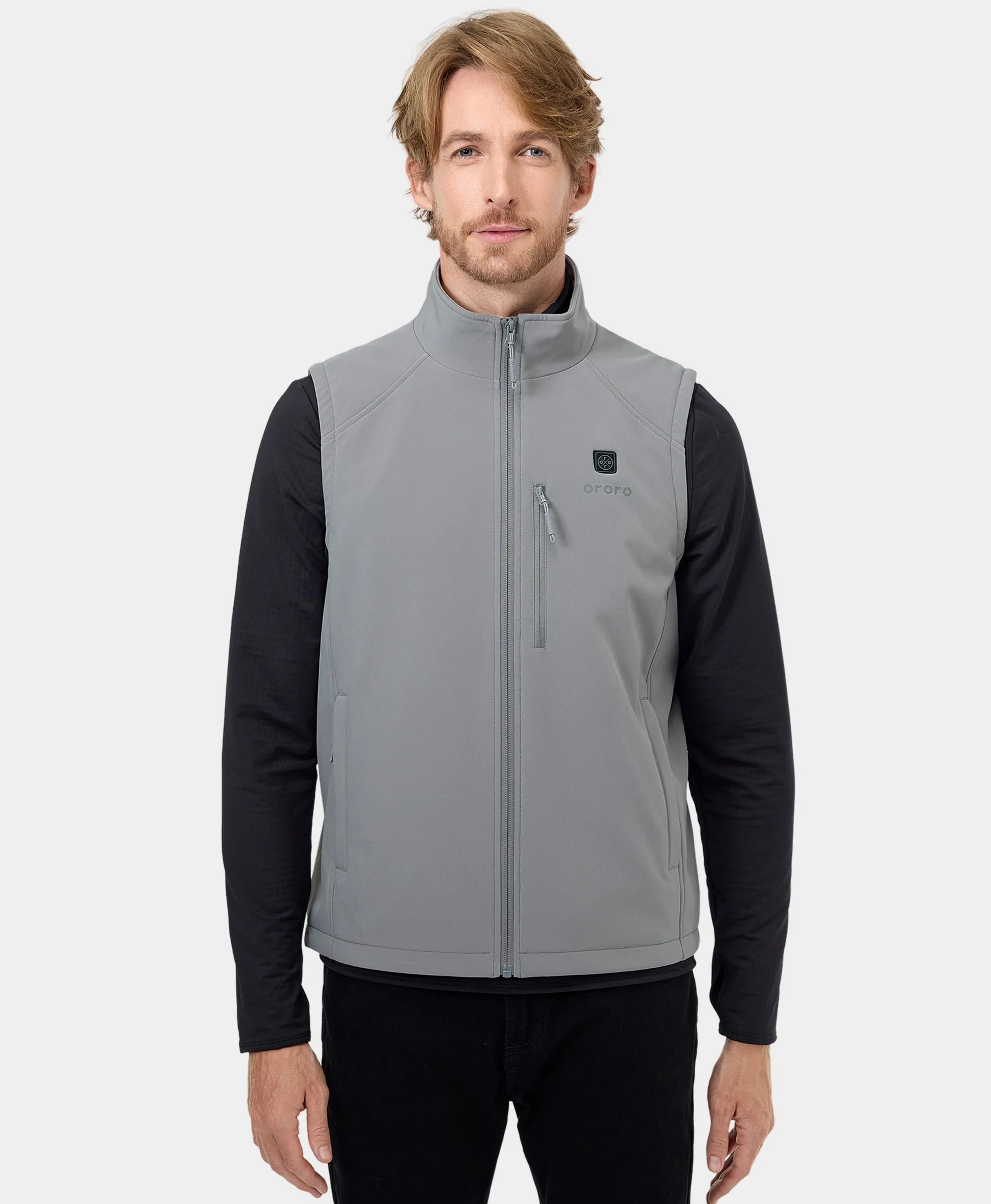 ORORO Heated Men's Heated Softshell Vest - Lower Back Heating - Image 31