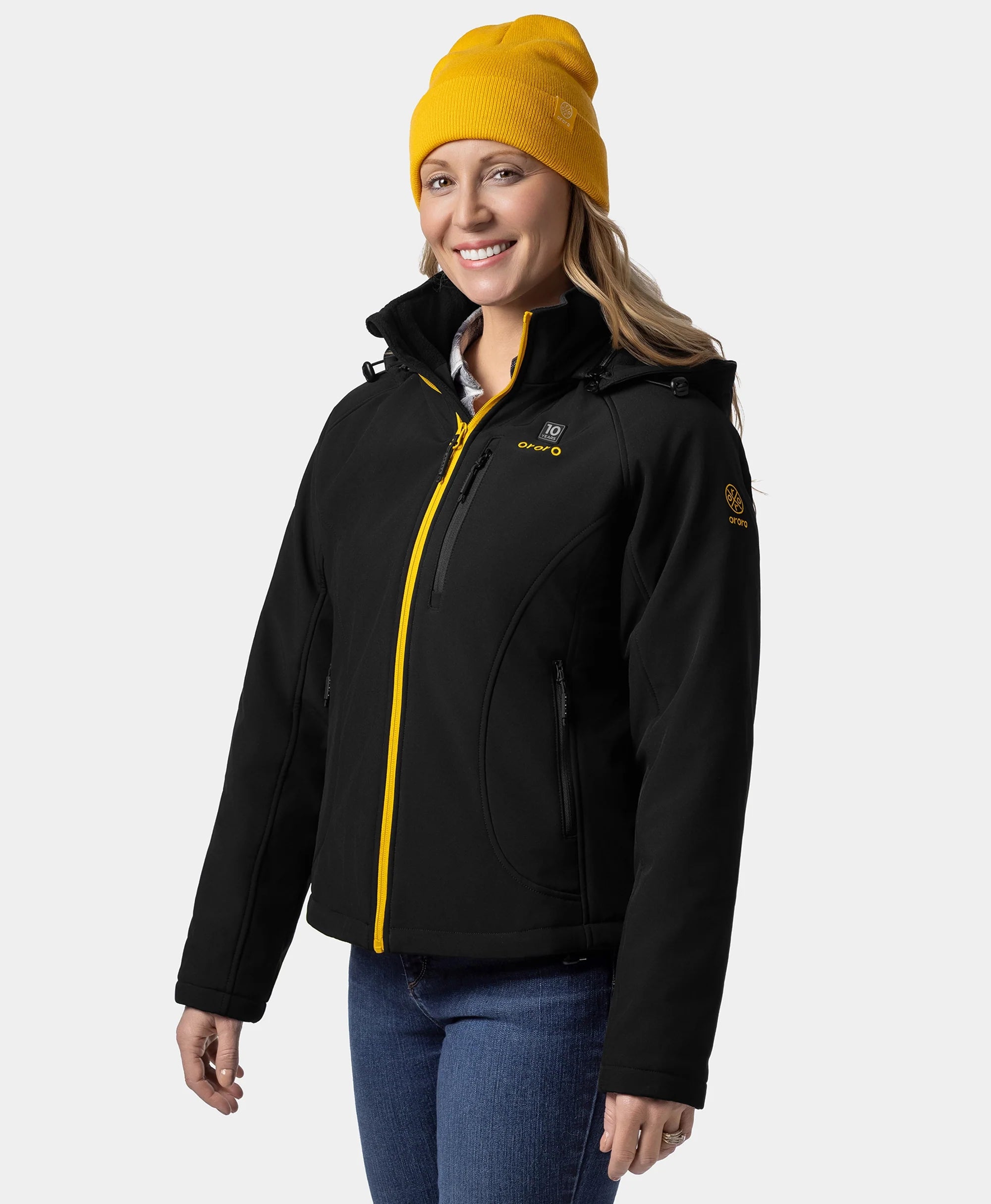 ORORO Heated Women's 4-Zone Classic Heated Jacket (10-Year Anniversary Limited Edition) - Black & Gold (Apparel Only) - Image 3
