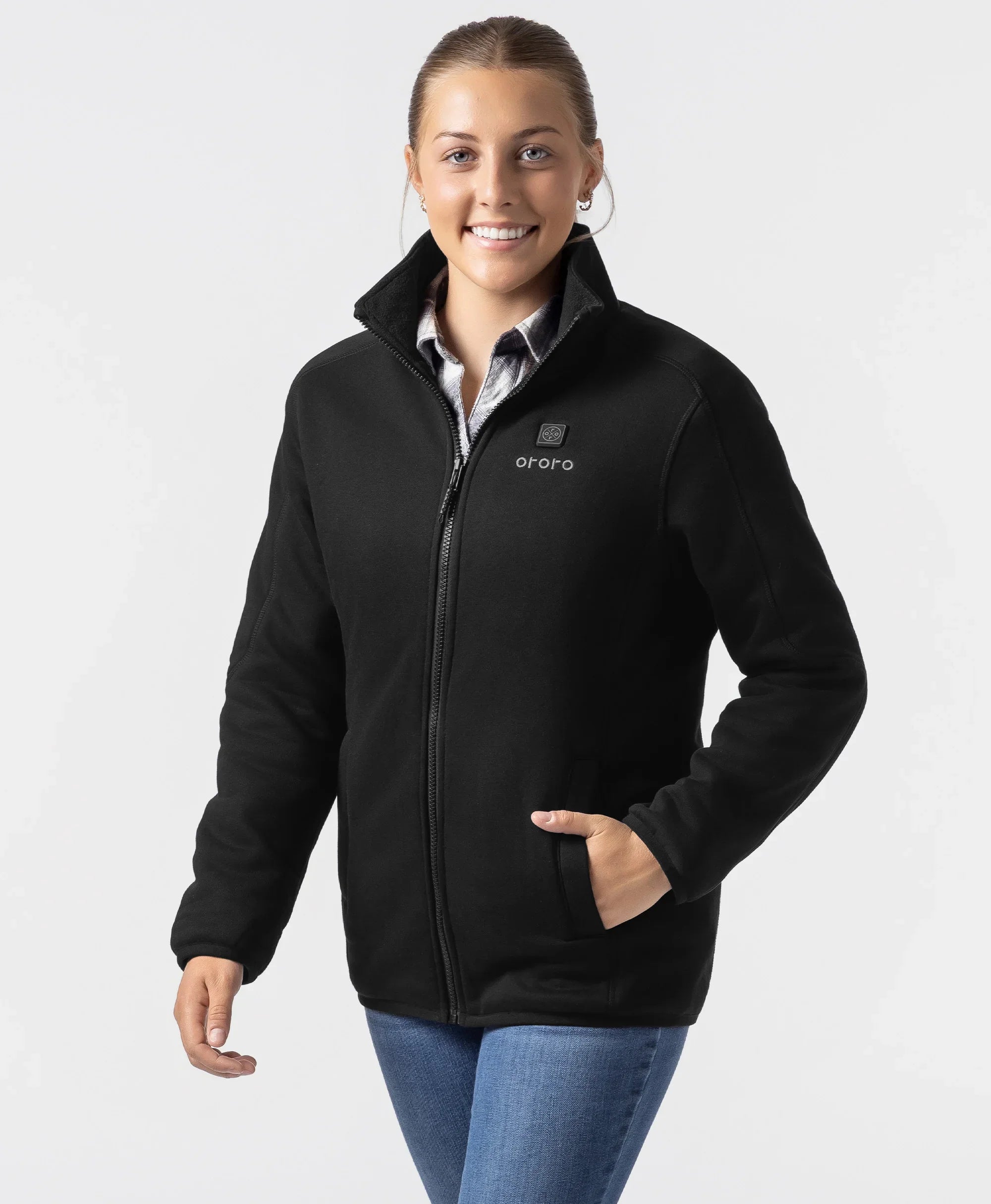 ORORO Heated Women's Heated Full-Zip Fleece Jacket - Image 13
