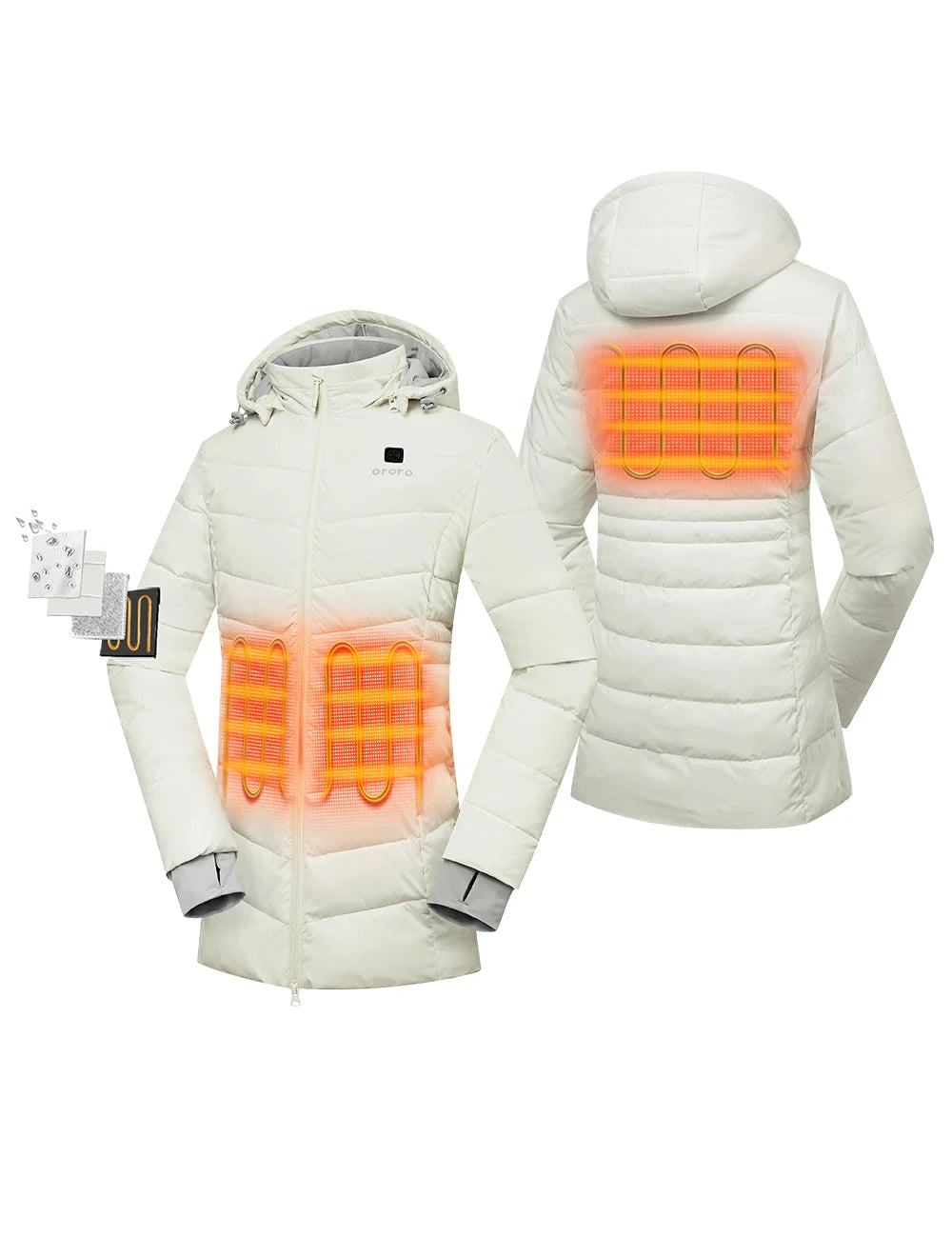 ORORO Heated Women's Heated Puffer Parka Jacket (Apparel Only) - Image 11