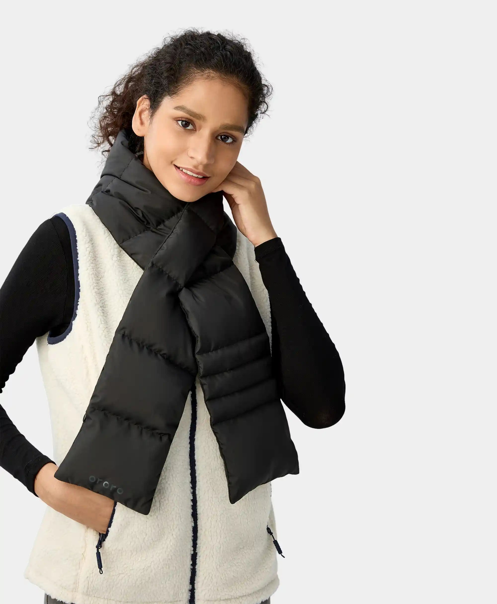 ORORO Heated Unisex Heated Puffer Down Scarf (Long) (ORORO Heated Final Sale) - Image 4