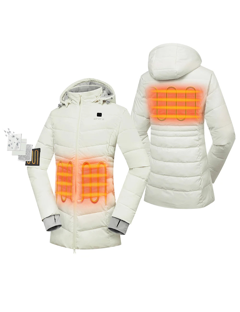 ORORO Heated Women's Heated Puffer Parka Jacket (ORORO Heated Final Sale) - Image 2