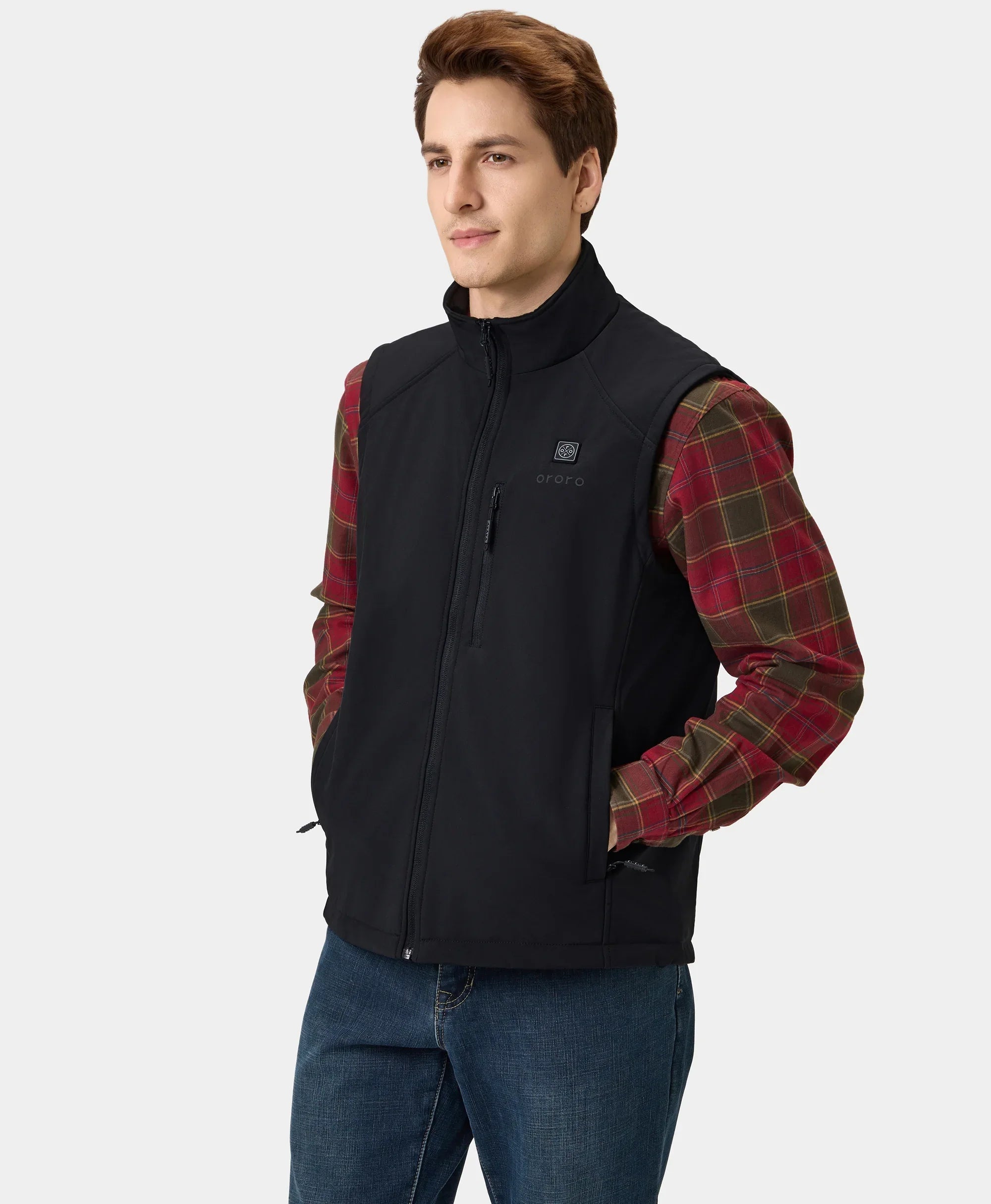 ORORO Heated Men's Heated Softshell Vest - Lower Back Heating - Image 15
