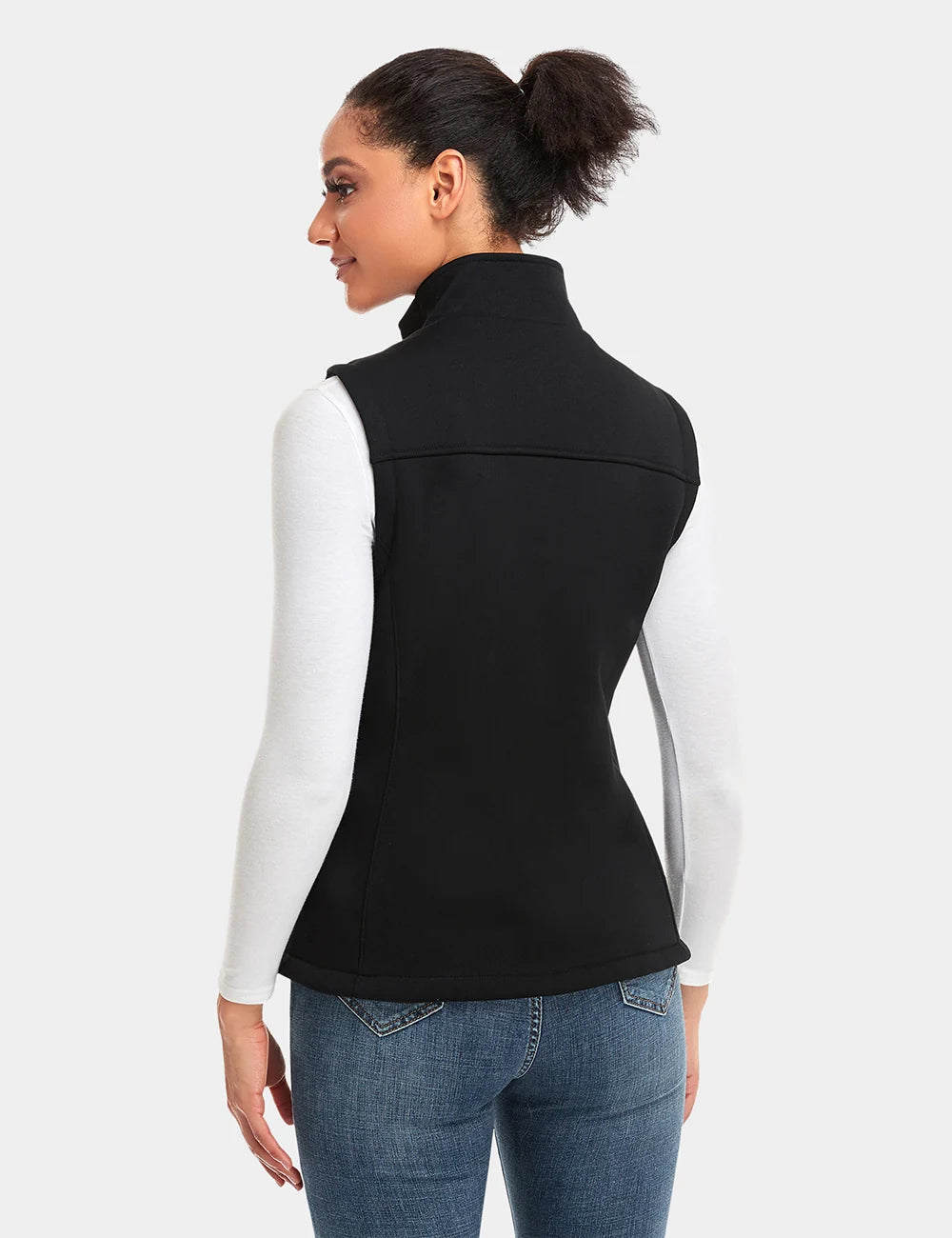 ORORO Heated Women's Heated Fleece Vest - Black (ORORO Heated Final Sale) - Image 4
