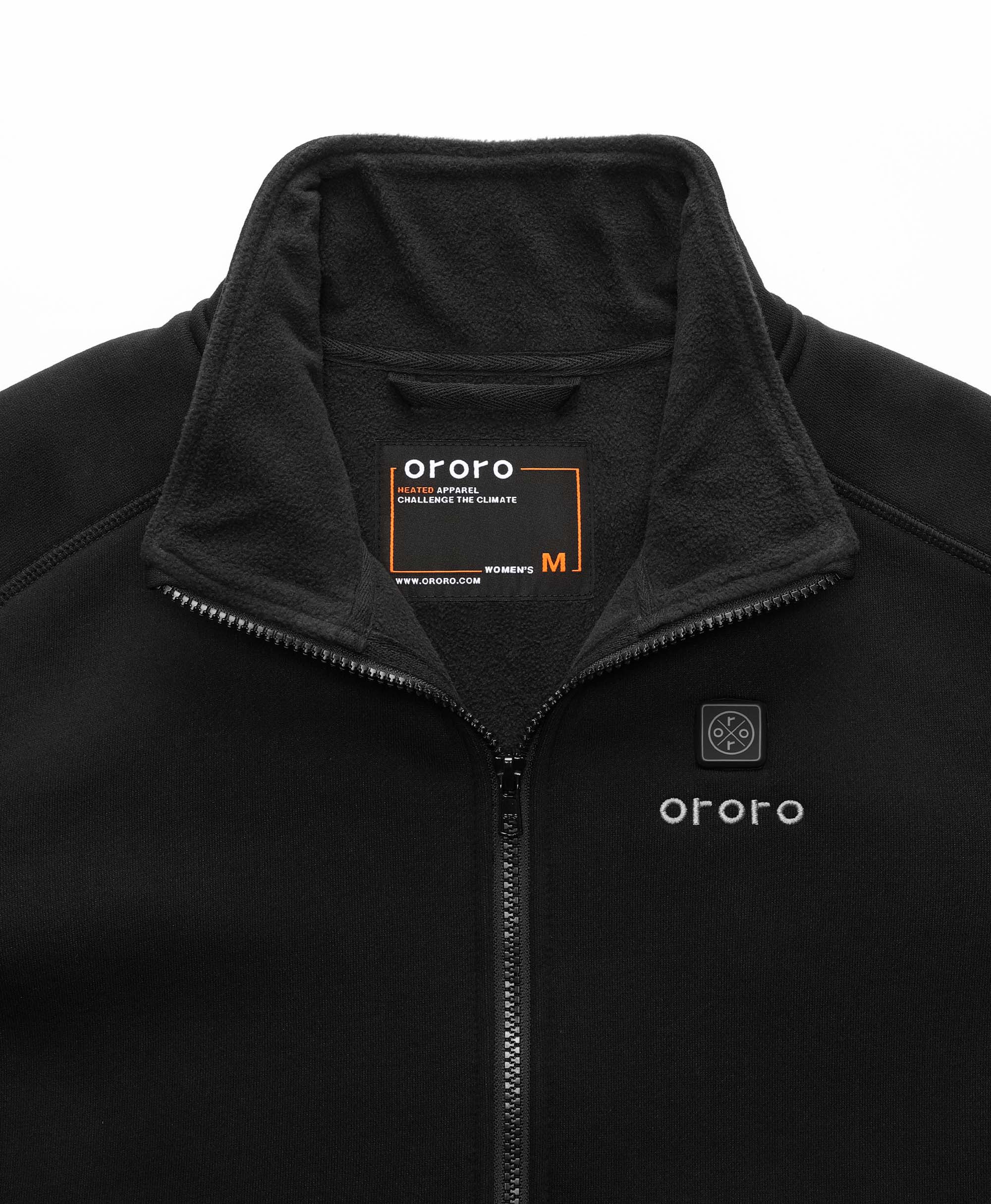 ORORO Heated (Open-box) Florence Women's Heated Fleece Jacket - Black (Battery Set Not Included) - Image 10