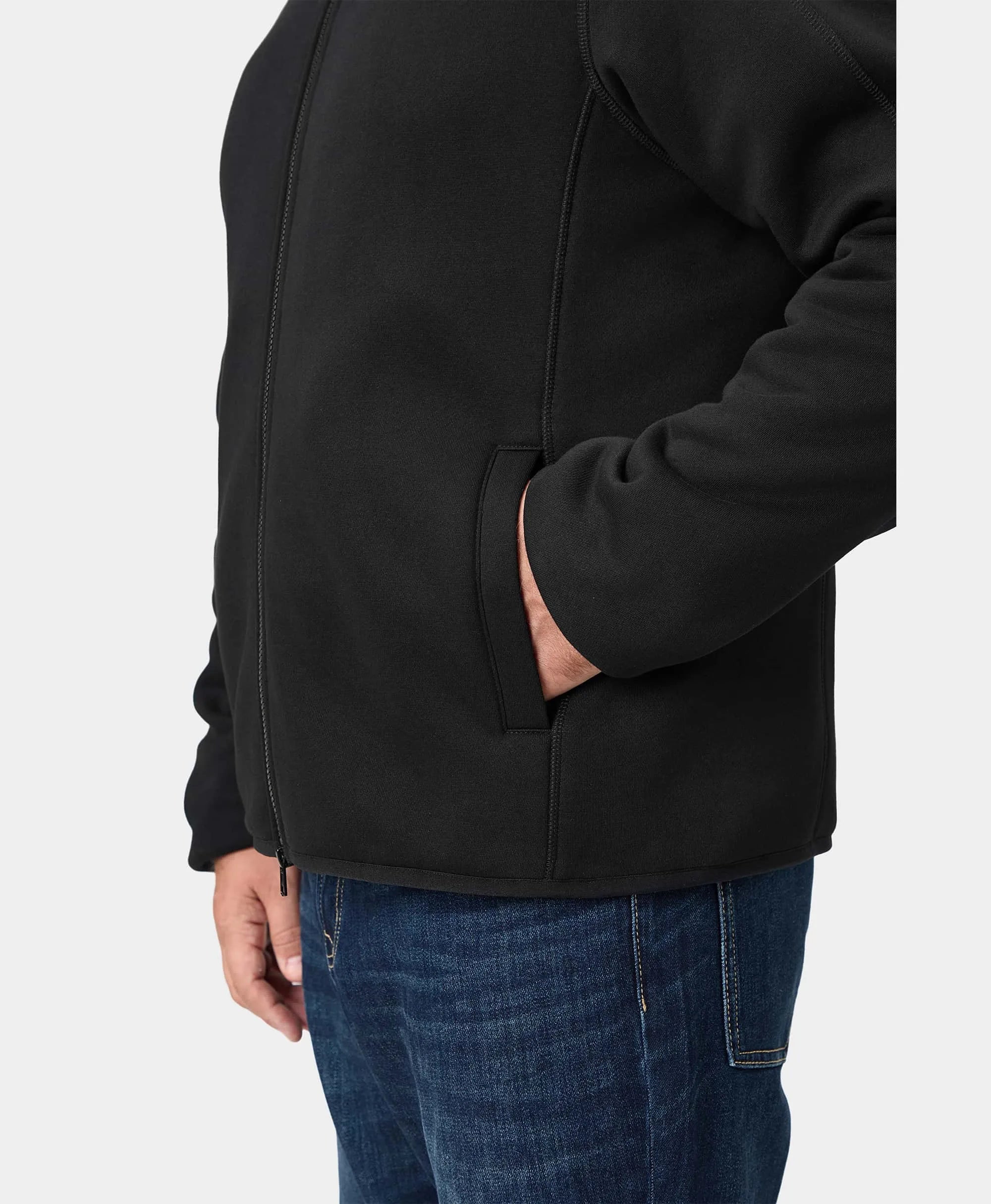 ORORO Heated (Open-box) Florence Men's Heated Fleece Jacket - Black (Battery Set Not Included) - Image 6