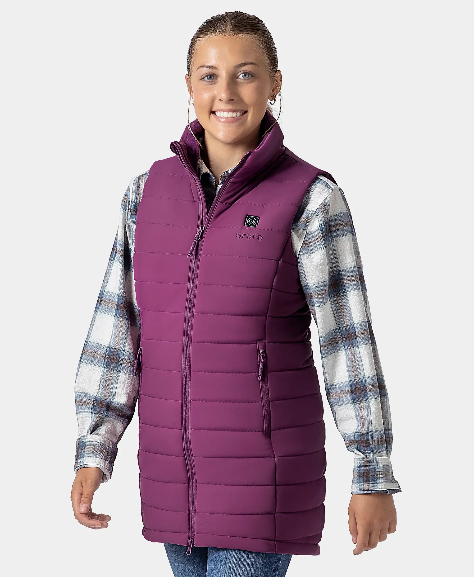 ORORO Heated Tribeca Women's Heated Long Puffer Vest (Apparel Only) - Image 7