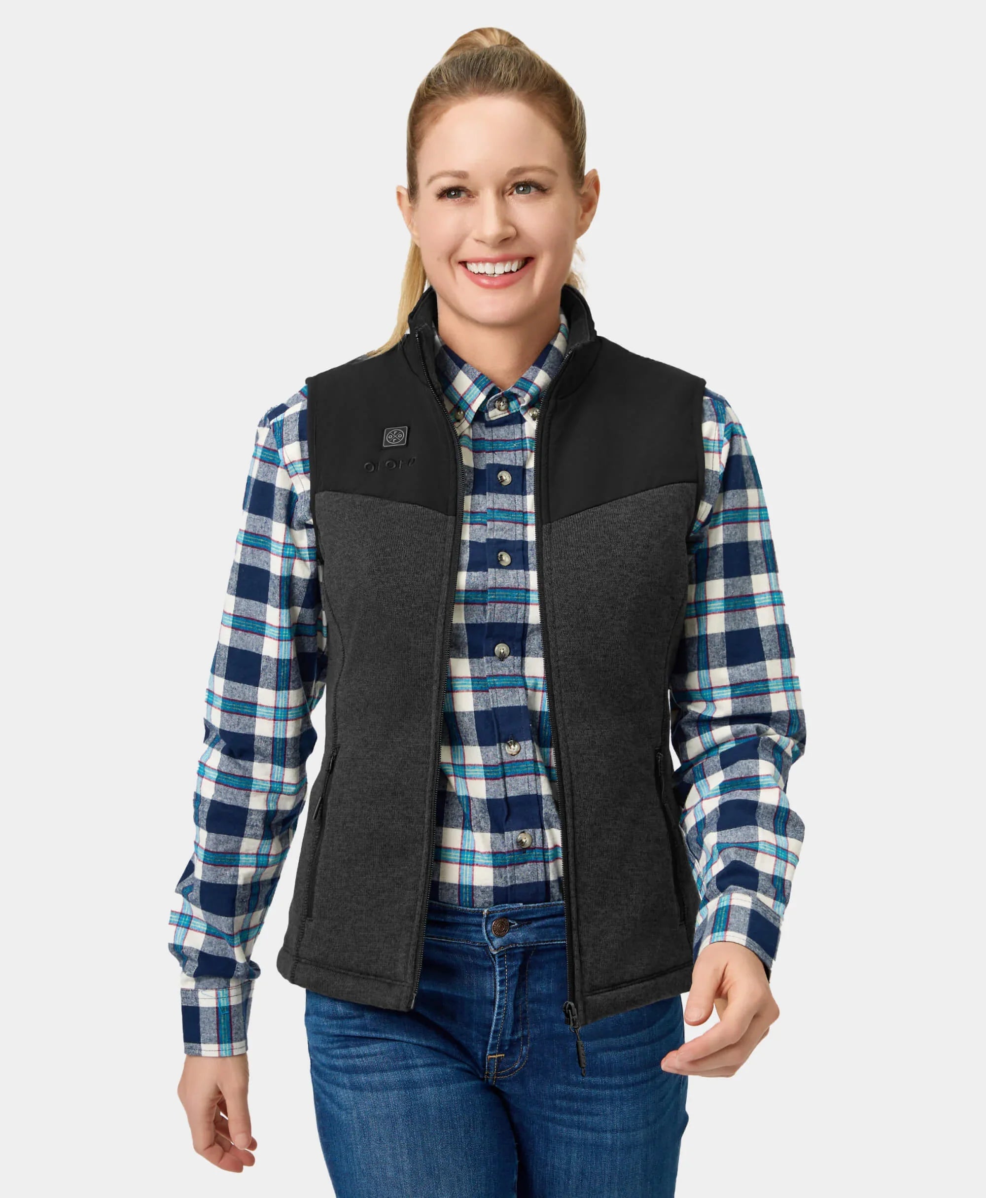 ORORO Heated Augusta Women's Heated Sweater Fleece Vest (Apparel Only) - Image 16
