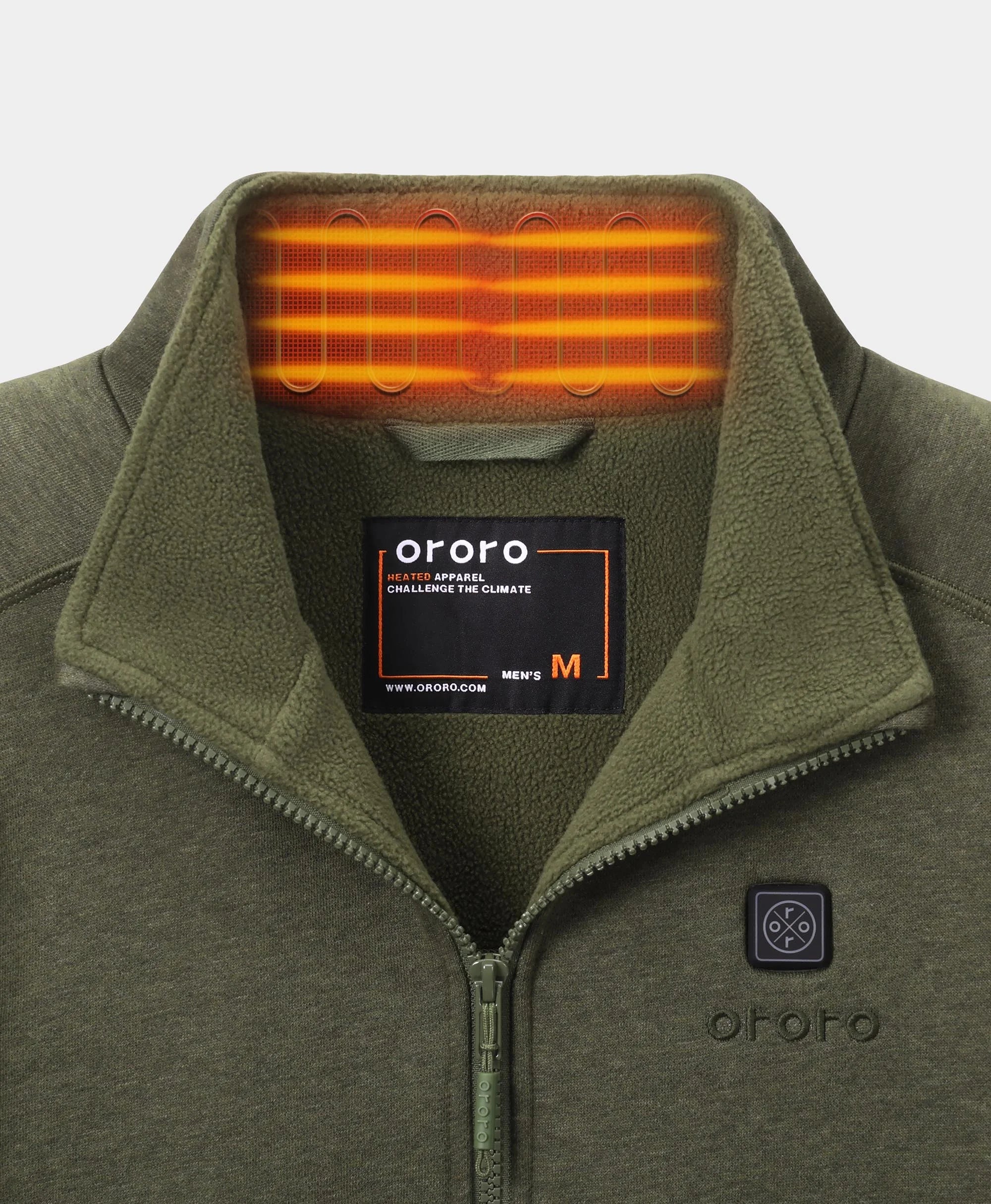 ORORO Heated (Open-box) Men's Heated Full-Zip Fleece Jacket (Battery Set Not Included) - Image 20