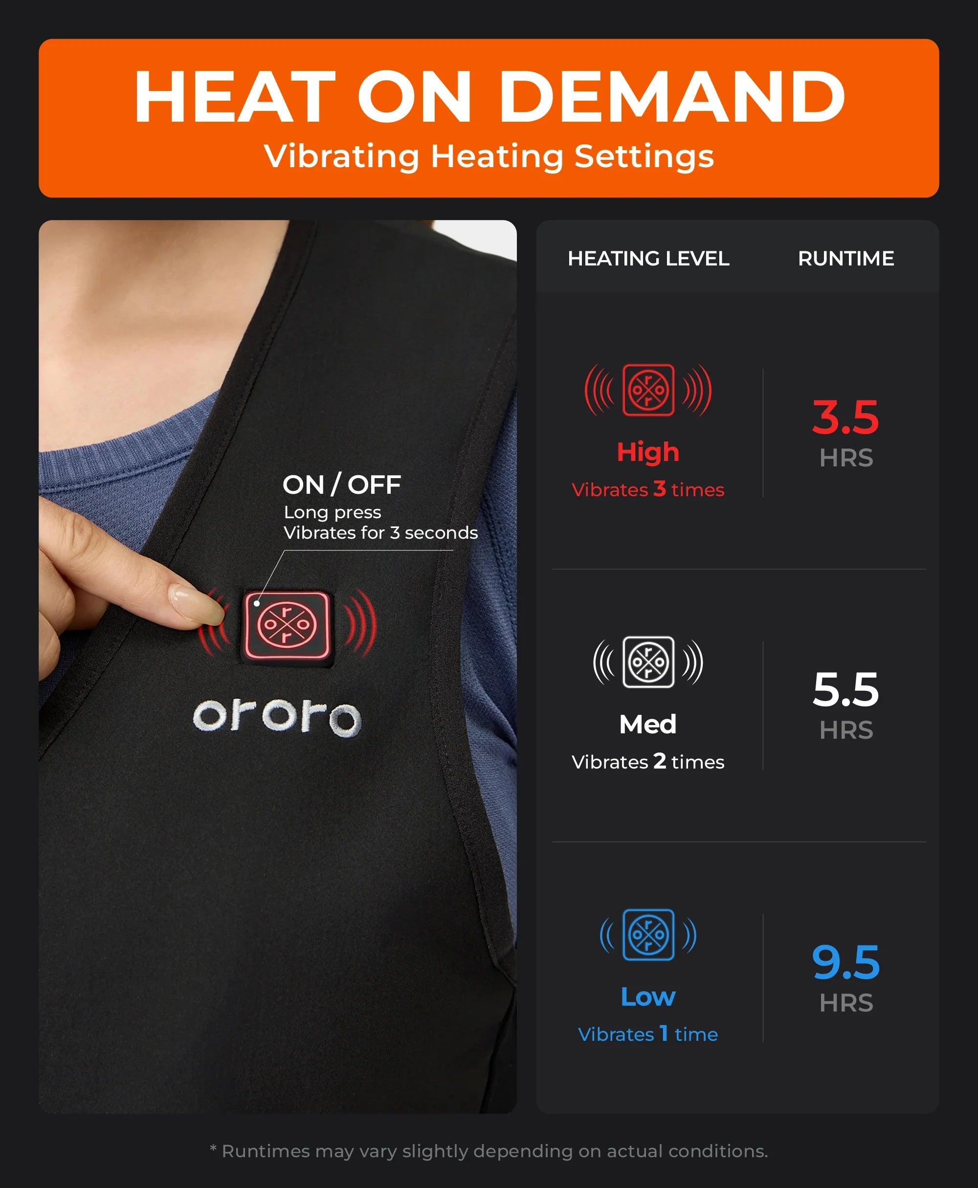 ORORO Heated Vanguard Unisex Ultralight Adjustable Heated Liner Vest (Apparel Only) - Image 5
