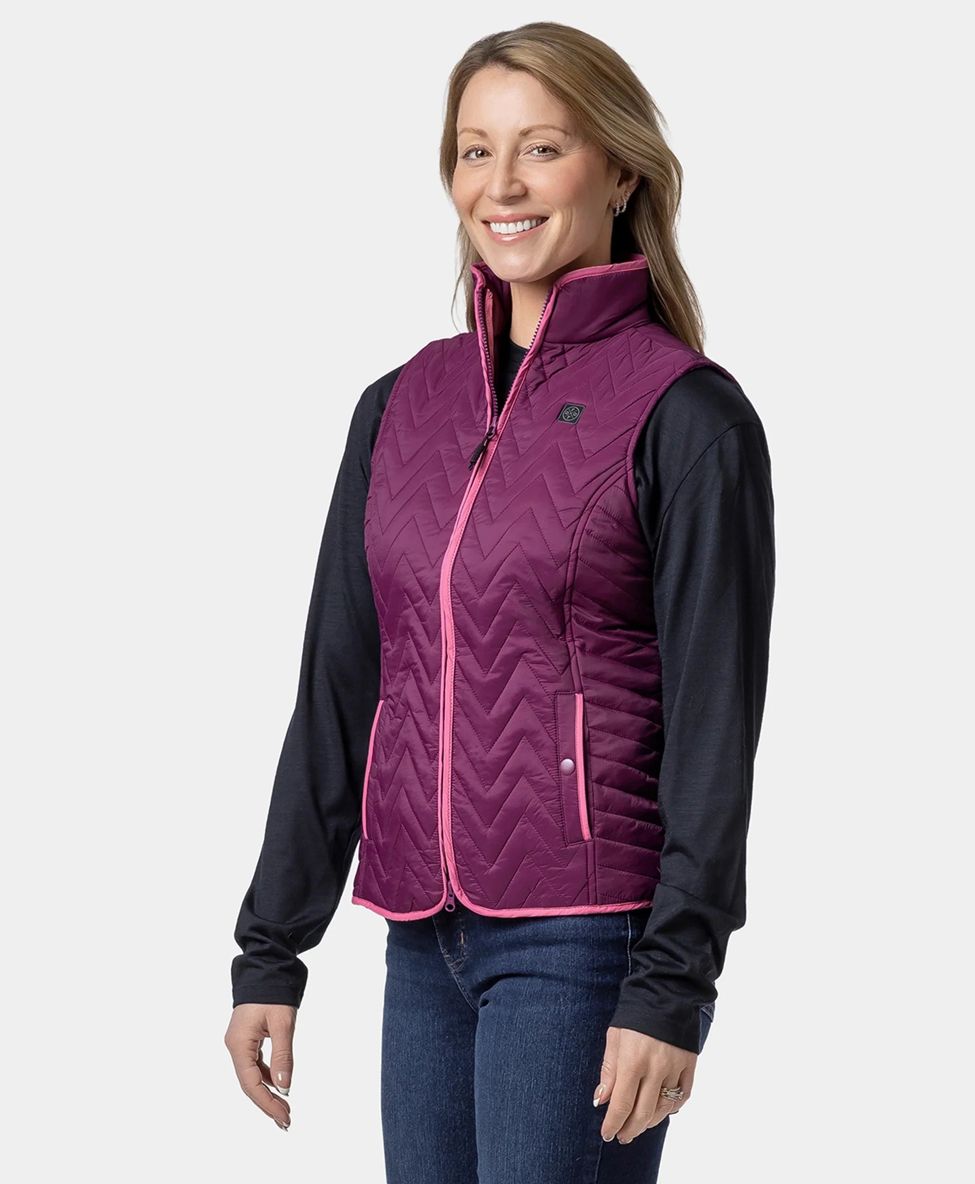 ORORO Heated Women's Heated Chevron Quilted Vest - Image 6
