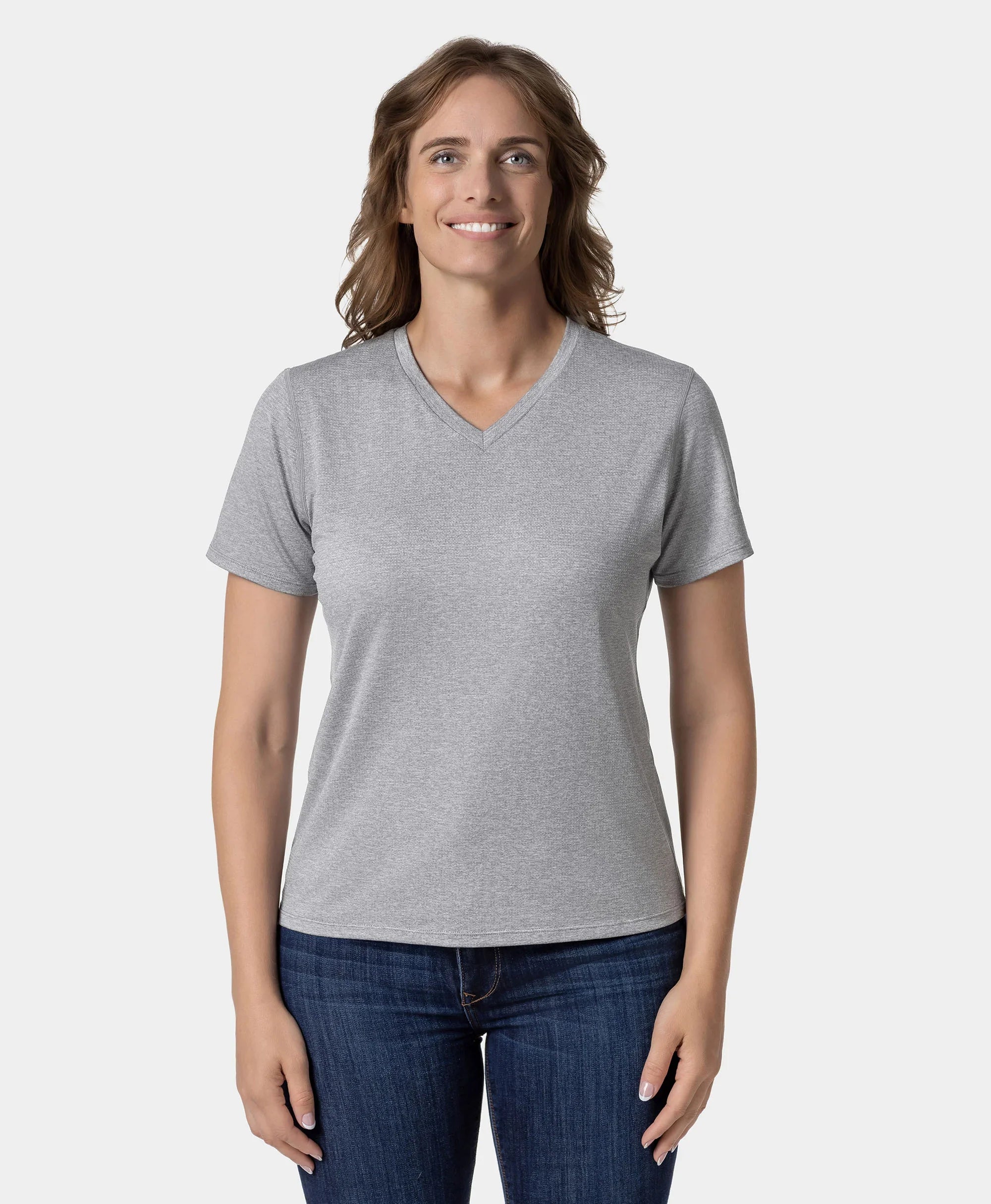 ORORO Heated Women’s TechTrail V-Neck Performance T-Shirt - Image 7