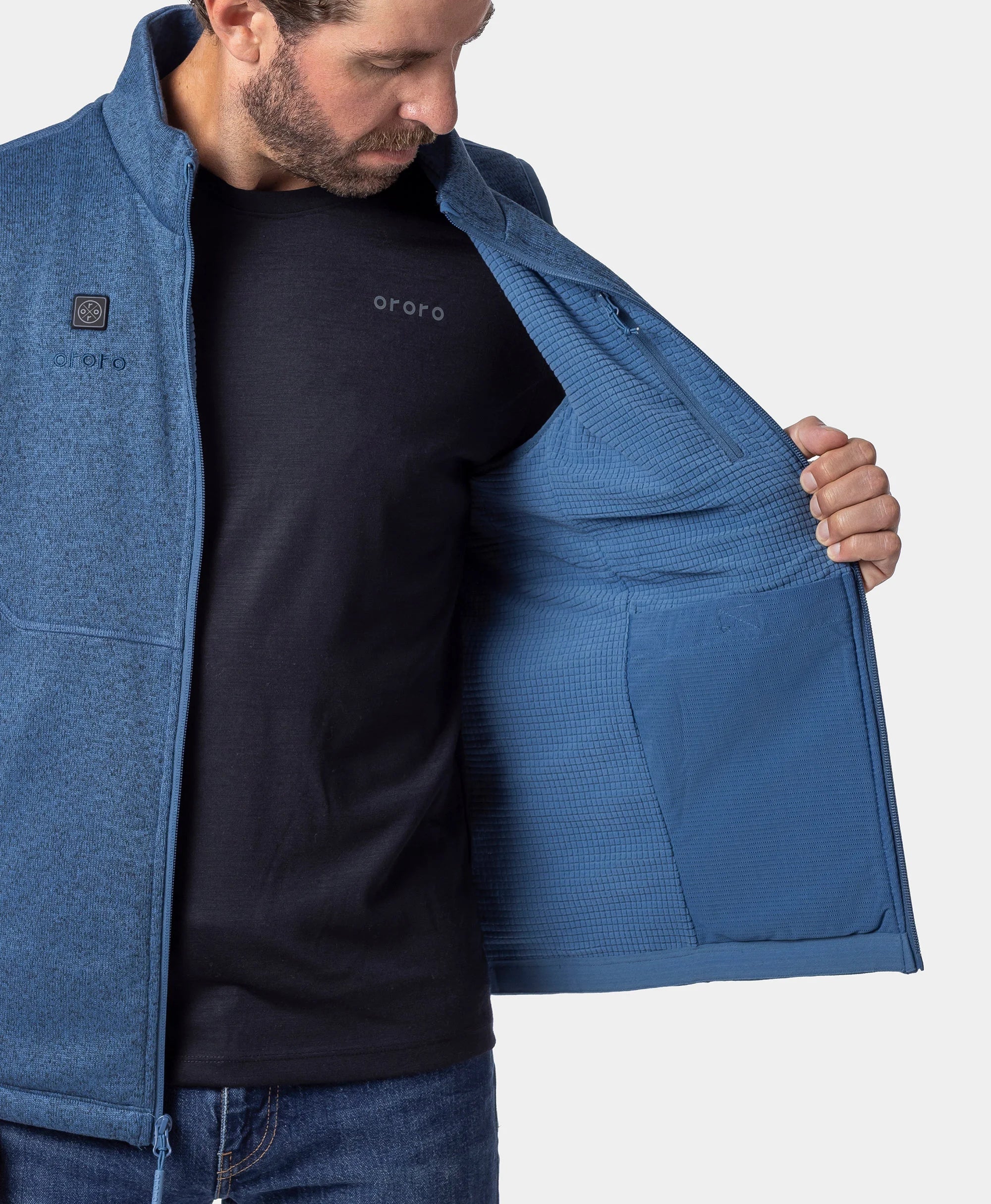 ORORO Heated Augusta Tournament ORORO Heated Men's 4-Zone Heated Sweater Fleece Vest (Apparel Only) - Image 24