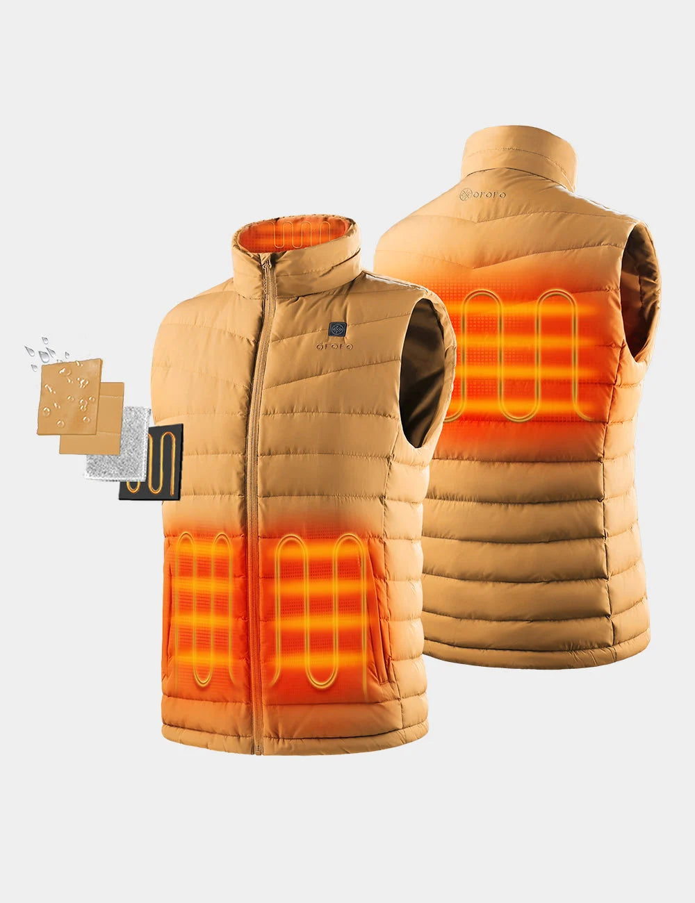 ORORO Heated (Open-box) Men's Heated Lightweight Down Vest (Battery Set Not Included) - Image 24