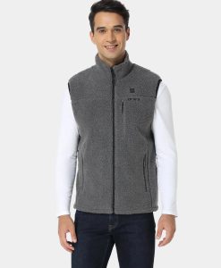 Alternative view of ORORO Heated (Open-box) Men's Heated Recycled Fleece Vest - Gray (Battery Set Not Included)