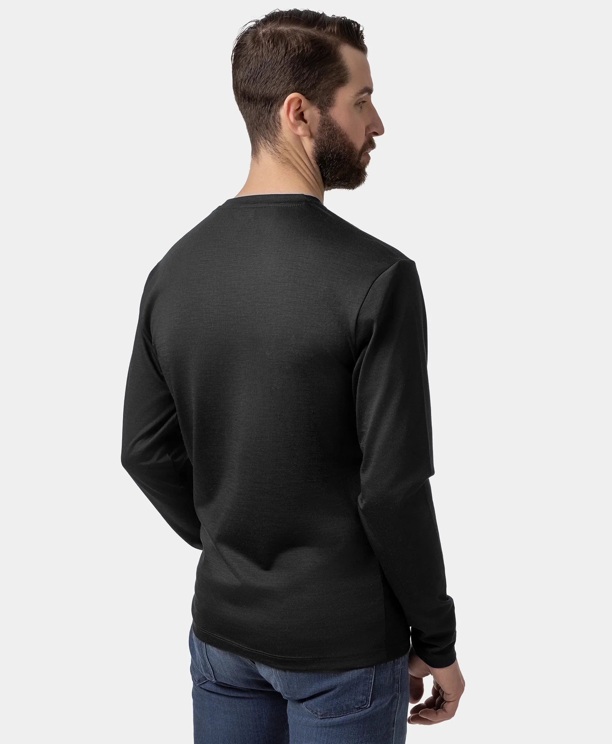 ORORO Heated Aoraki Unisex Merino Wool Blend Baselayer - Black - Image 22