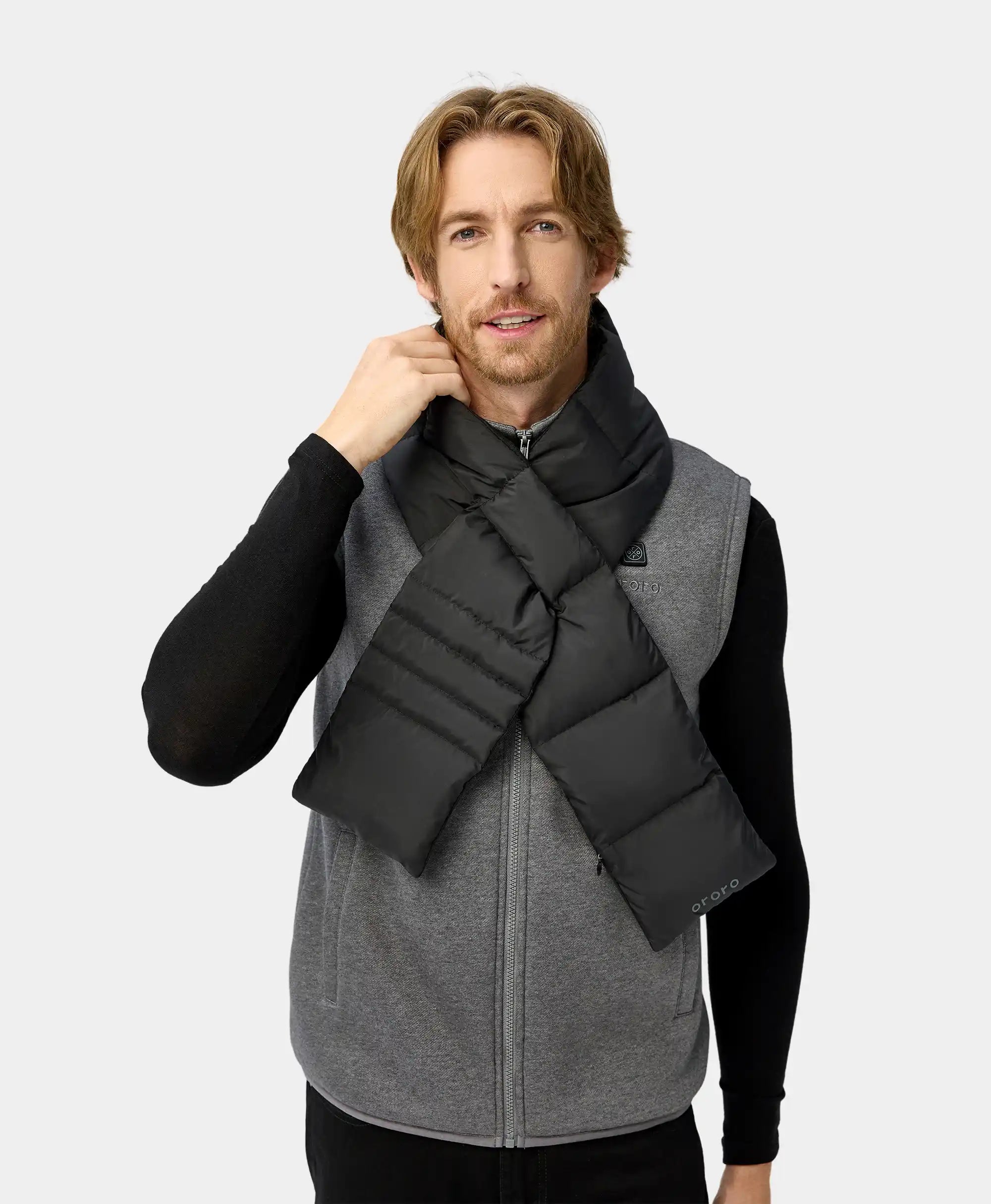 ORORO Heated Unisex Heated Puffer Down Scarf (Long) (ORORO Heated Final Sale) - Image 7