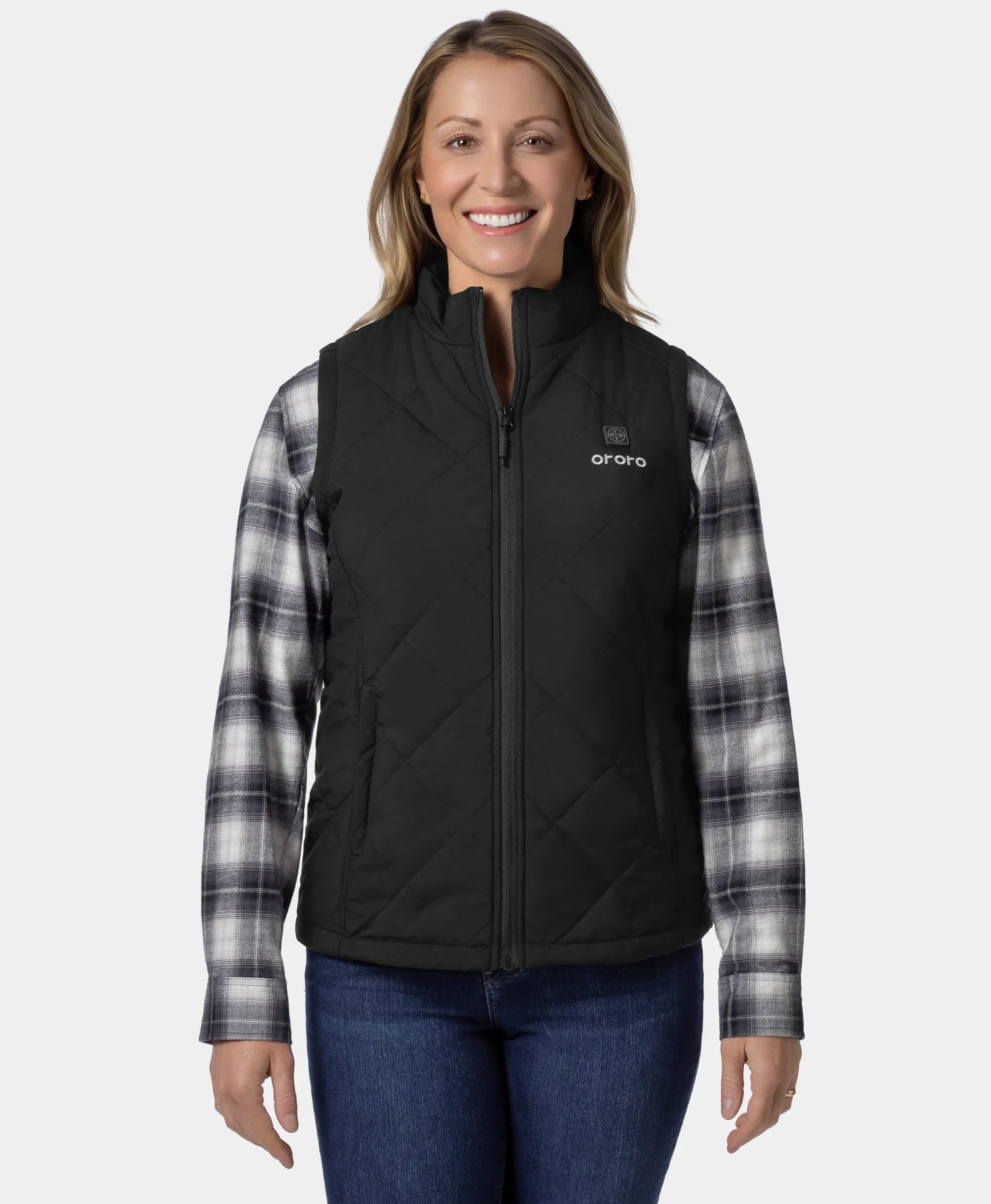 ORORO Heated Women's Heated Quilted Vest - Black