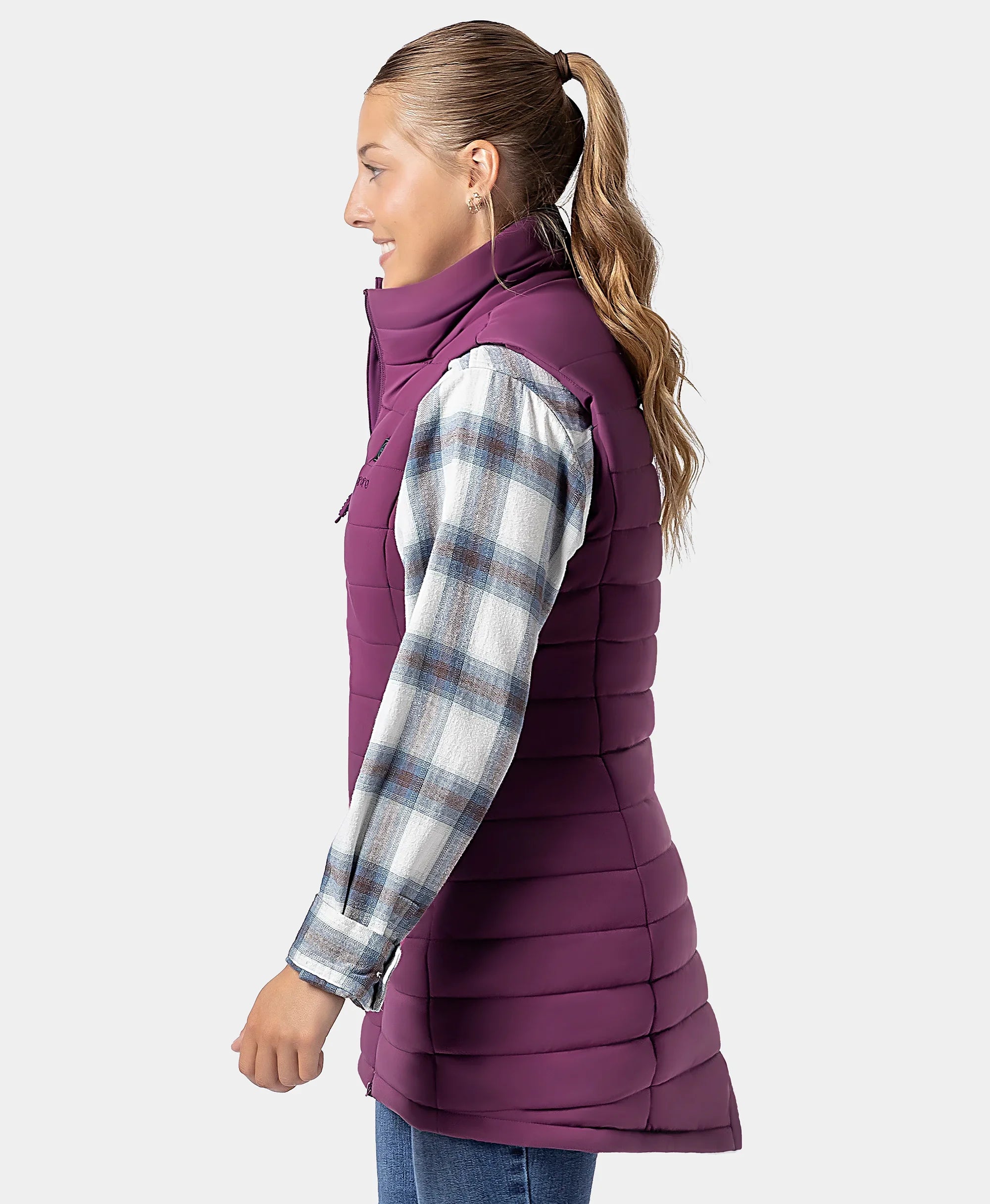 ORORO Heated Tribeca Women's Heated Long Puffer Vest (Apparel Only) - Image 8