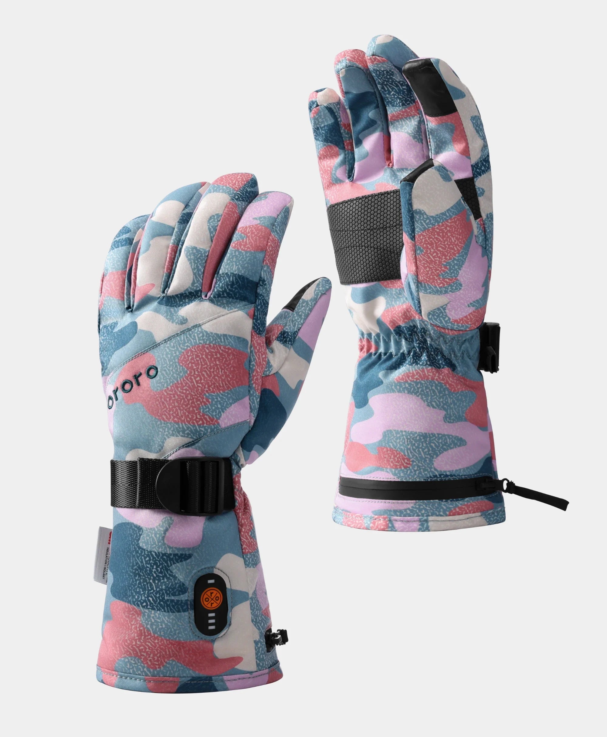 ORORO Heated (Open-box) Kyoto Women's Colorprint Heated Lightweight Gloves - Image 2