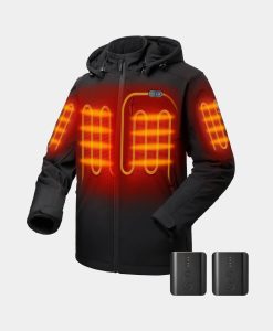 ORORO Heated Bundle Deal - Men's Dual Control Heated Jacket (Chest Heating) & Extra PD 5K Battery