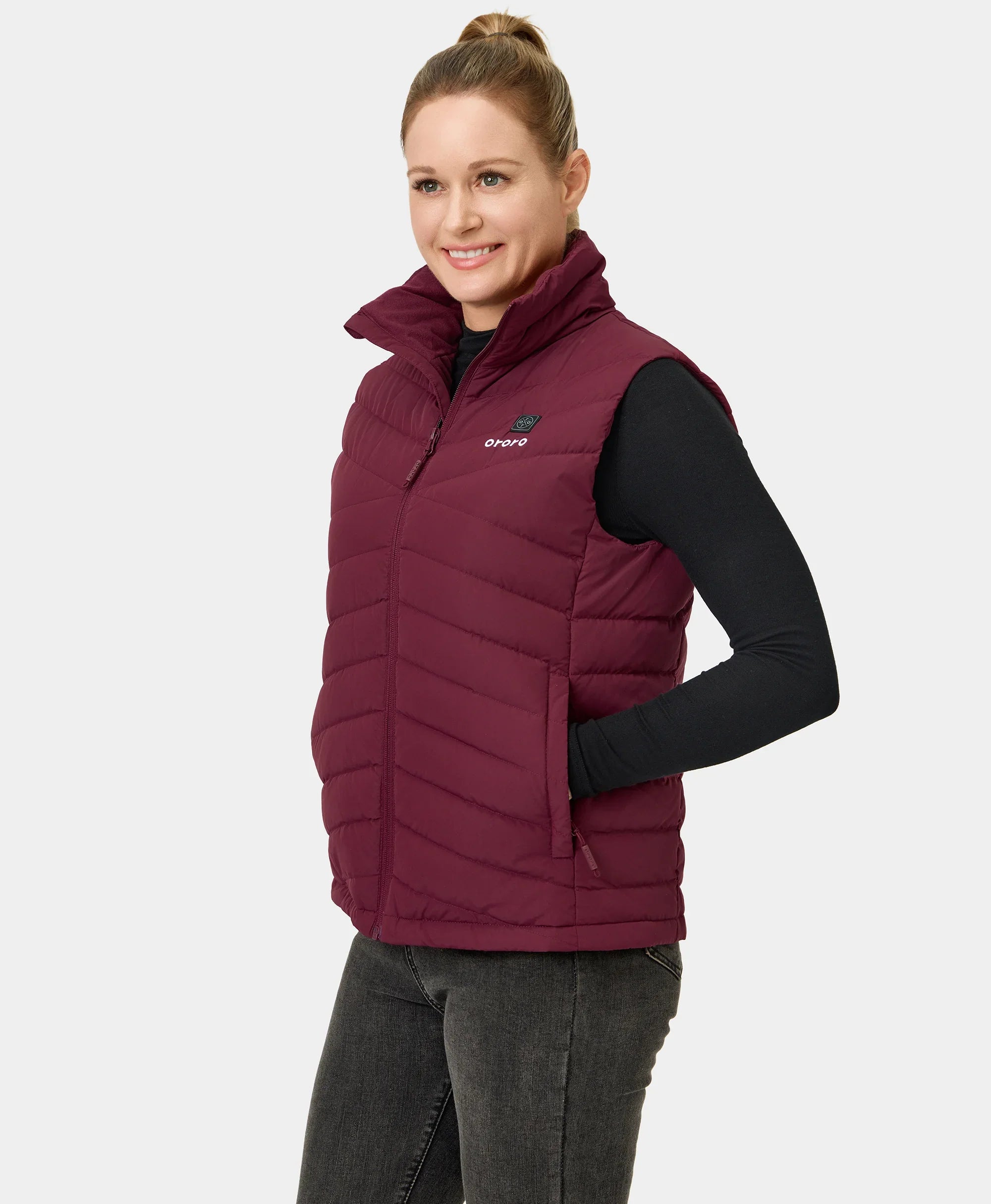 ORORO Heated Women's Heated Lightweight Down Vest - Image 36