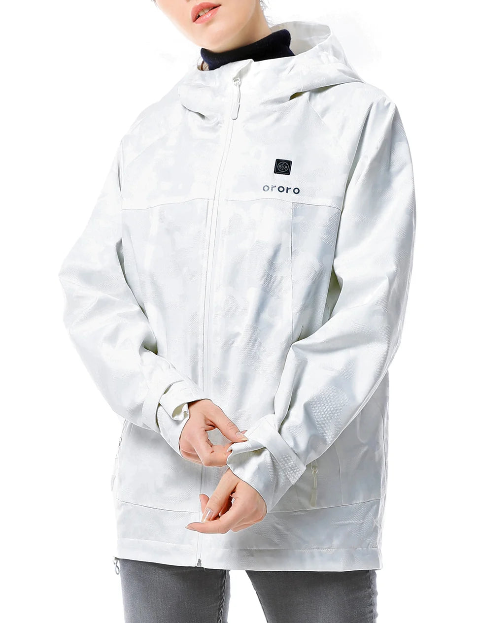 ORORO Heated Women Camo Heated Jacket - White (Discontinued) - Image 2