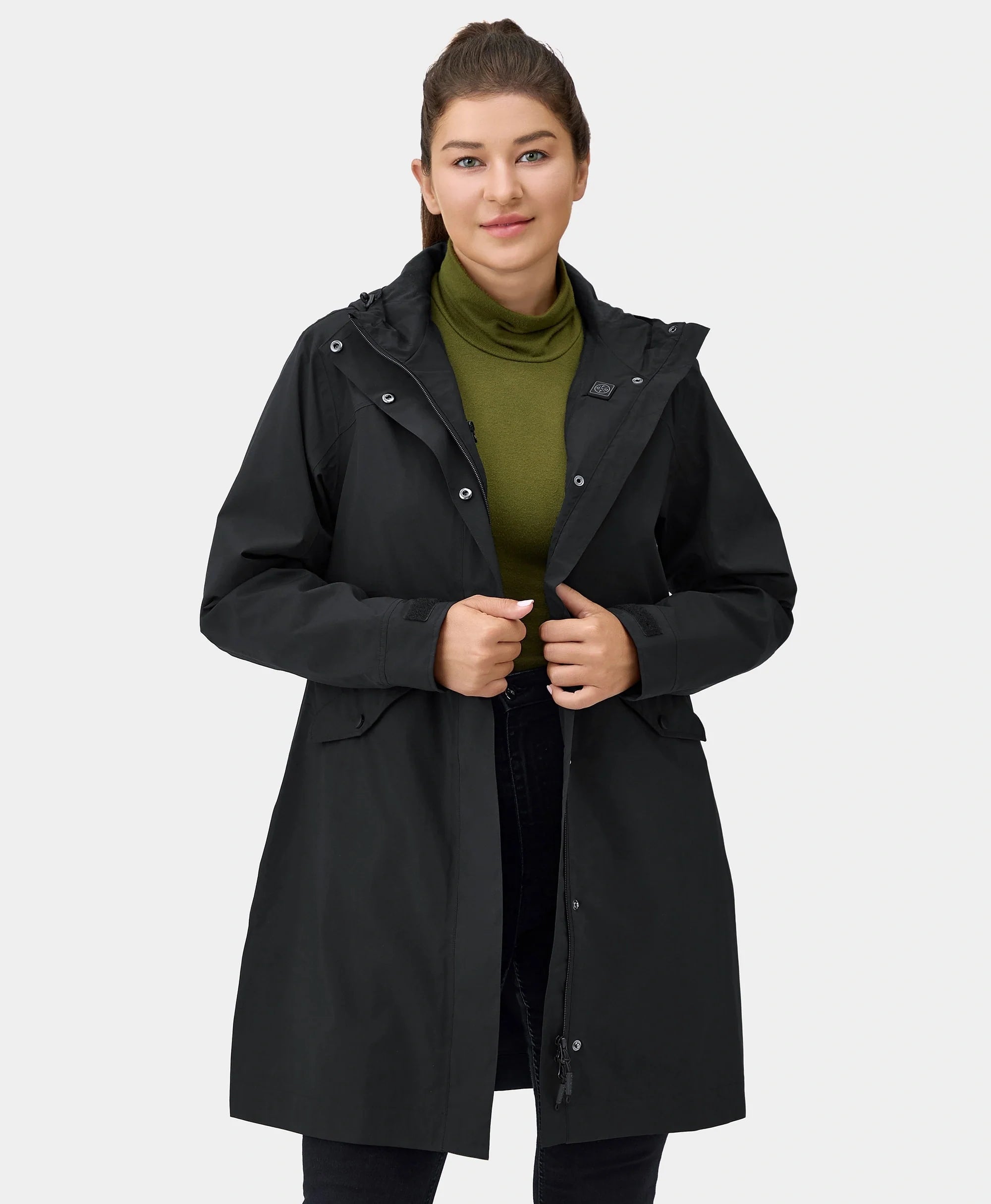 ORORO Heated Downtown Women's Heated Rain Trench (Apparel Only) - Image 24