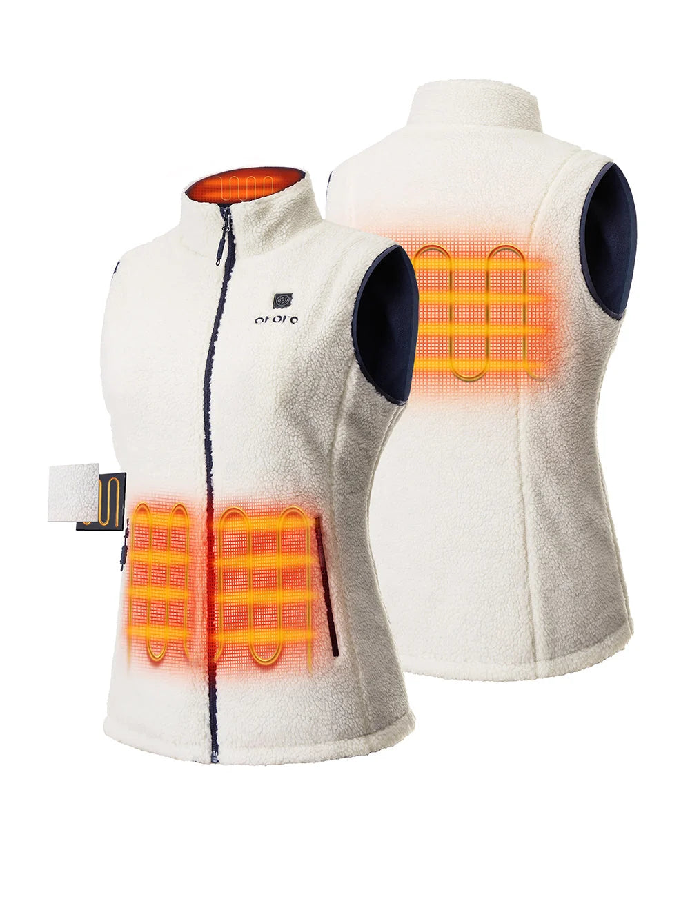 ORORO Heated (Open-box) Women's Heated Recycled Fleece Vest (Battery Set Not Included)