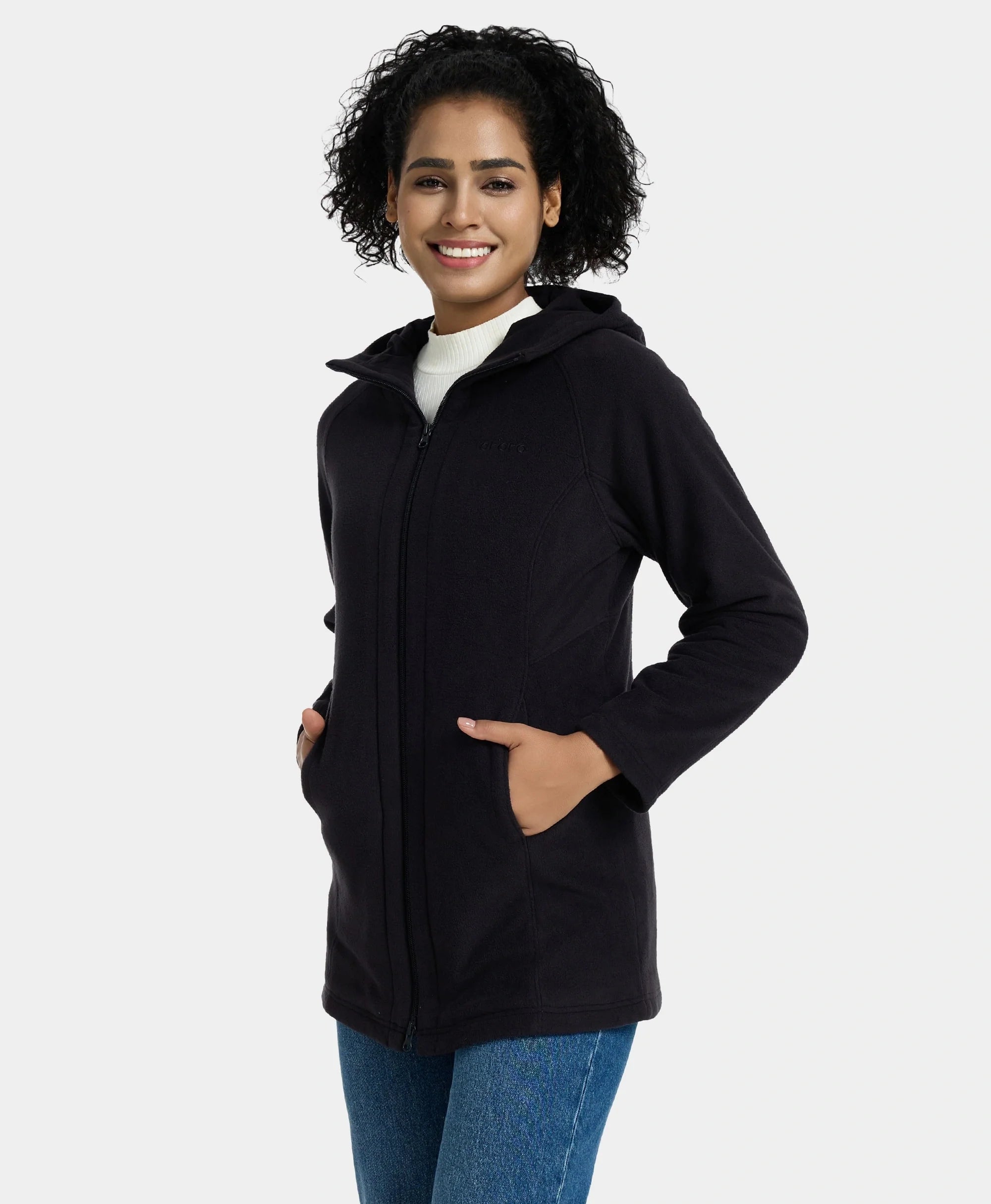ORORO Heated Felicity Women's Heated Fleece Hoodie Jacket (Apparel Only) - Image 7