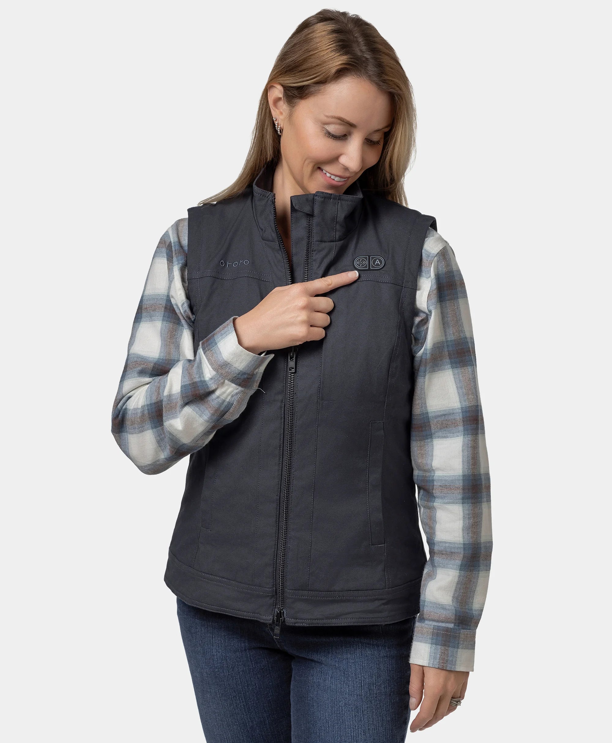 ORORO Heated Cheyenne Women's 5-Zone Dual-Control Heated Canvas Vest (Apparel Only) - Image 5