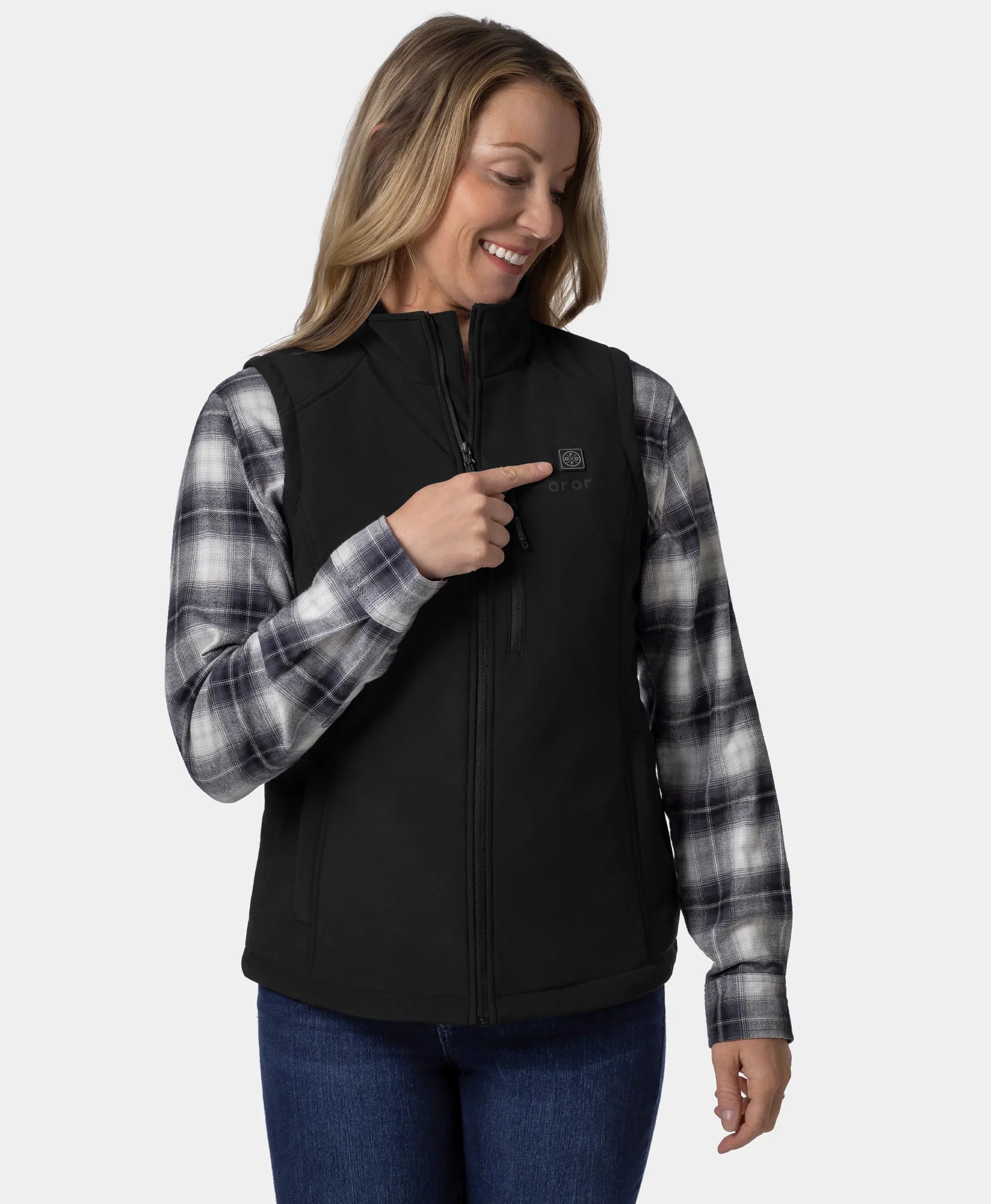 ORORO Heated Women's Heated Softshell Vest - Lower Back Heating (Apparel Only) - Image 9