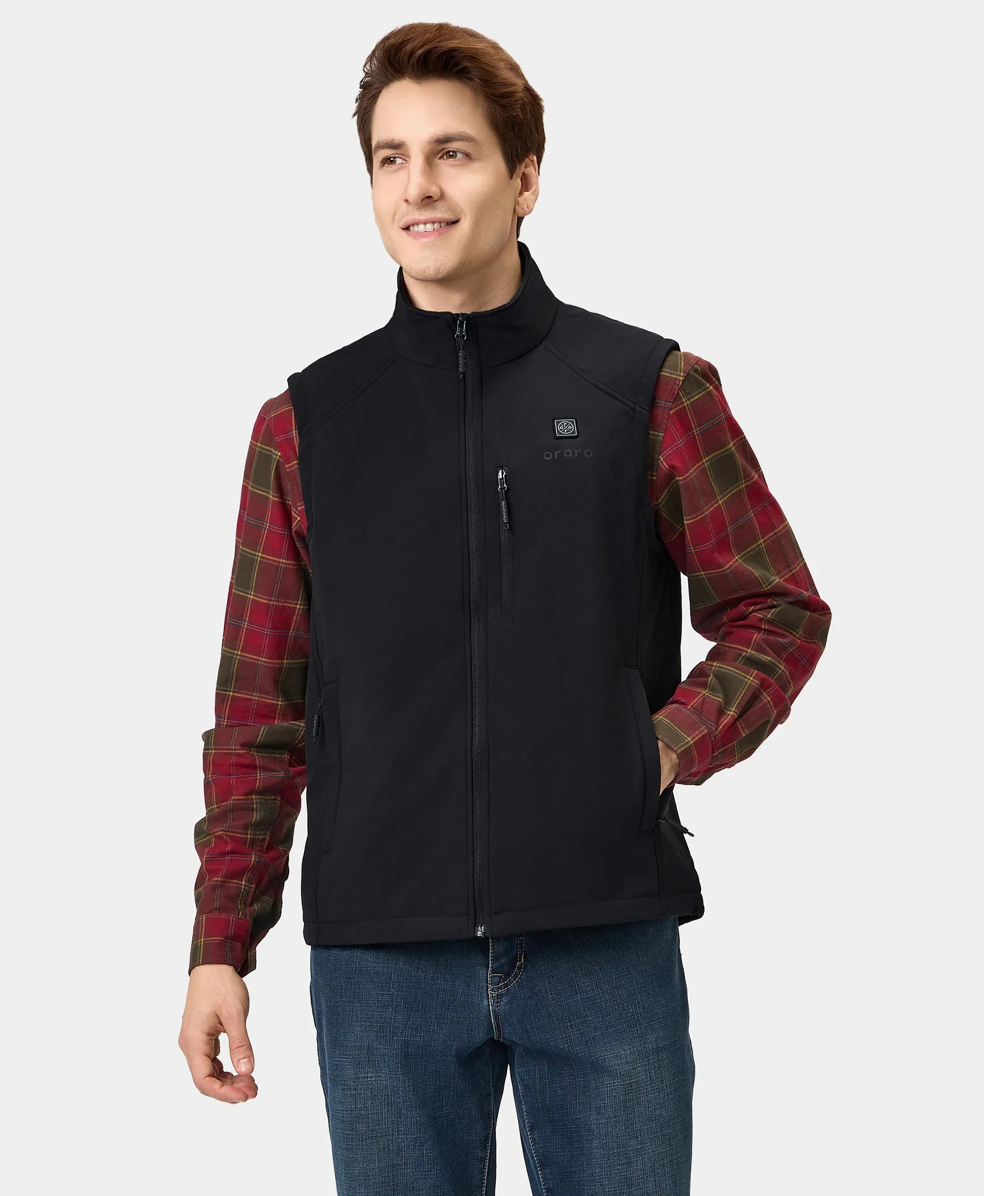 ORORO Heated Men's Heated Softshell Vest - Lower Back Heating - Image 13