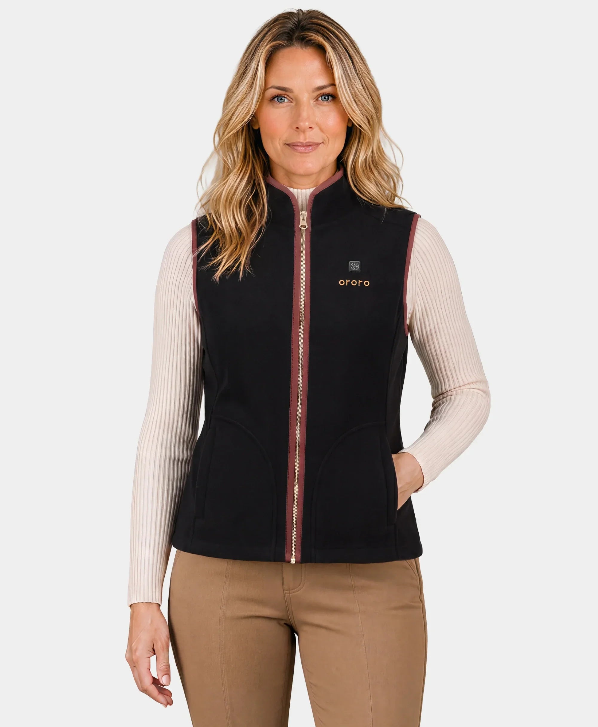 ORORO Heated Ascot Women's 4-Zone Heated Wool Vest