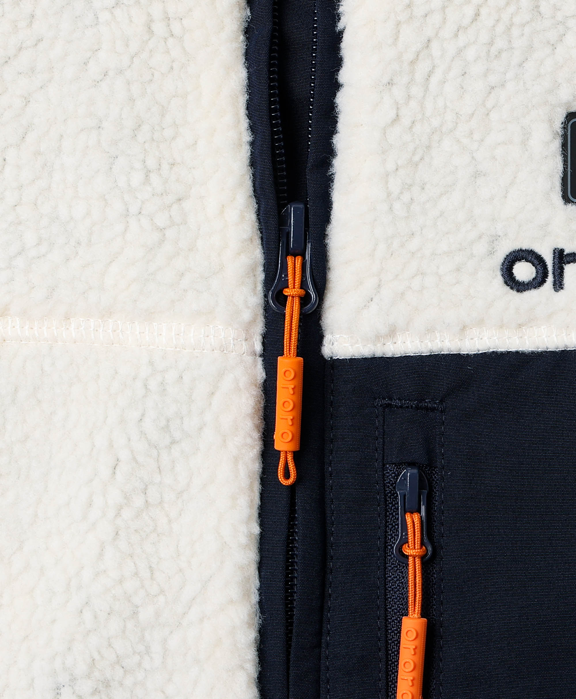 ORORO Heated Women's Colorblock Recycled Fleece Heated Jacket - White (ORORO Heated Final Sale) - Image 6