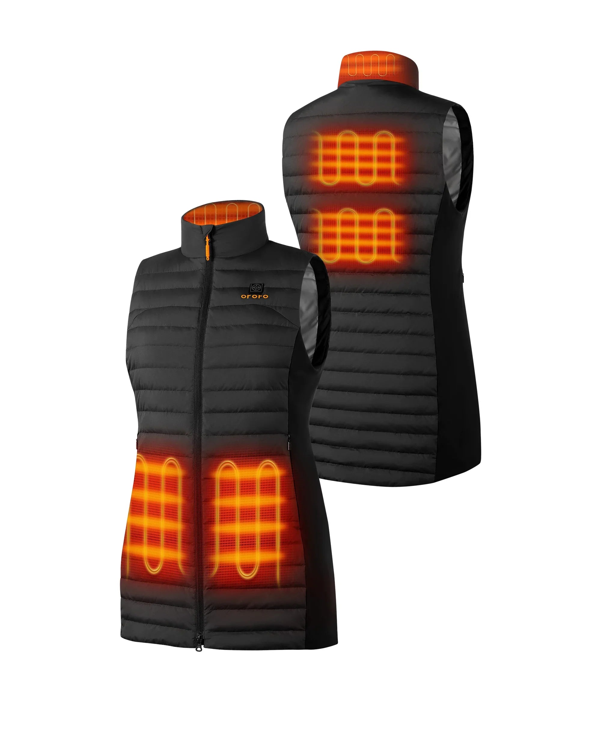 ORORO Heated Cloudmere Women's 5-Zone Heated Long Down Vest - Image 8