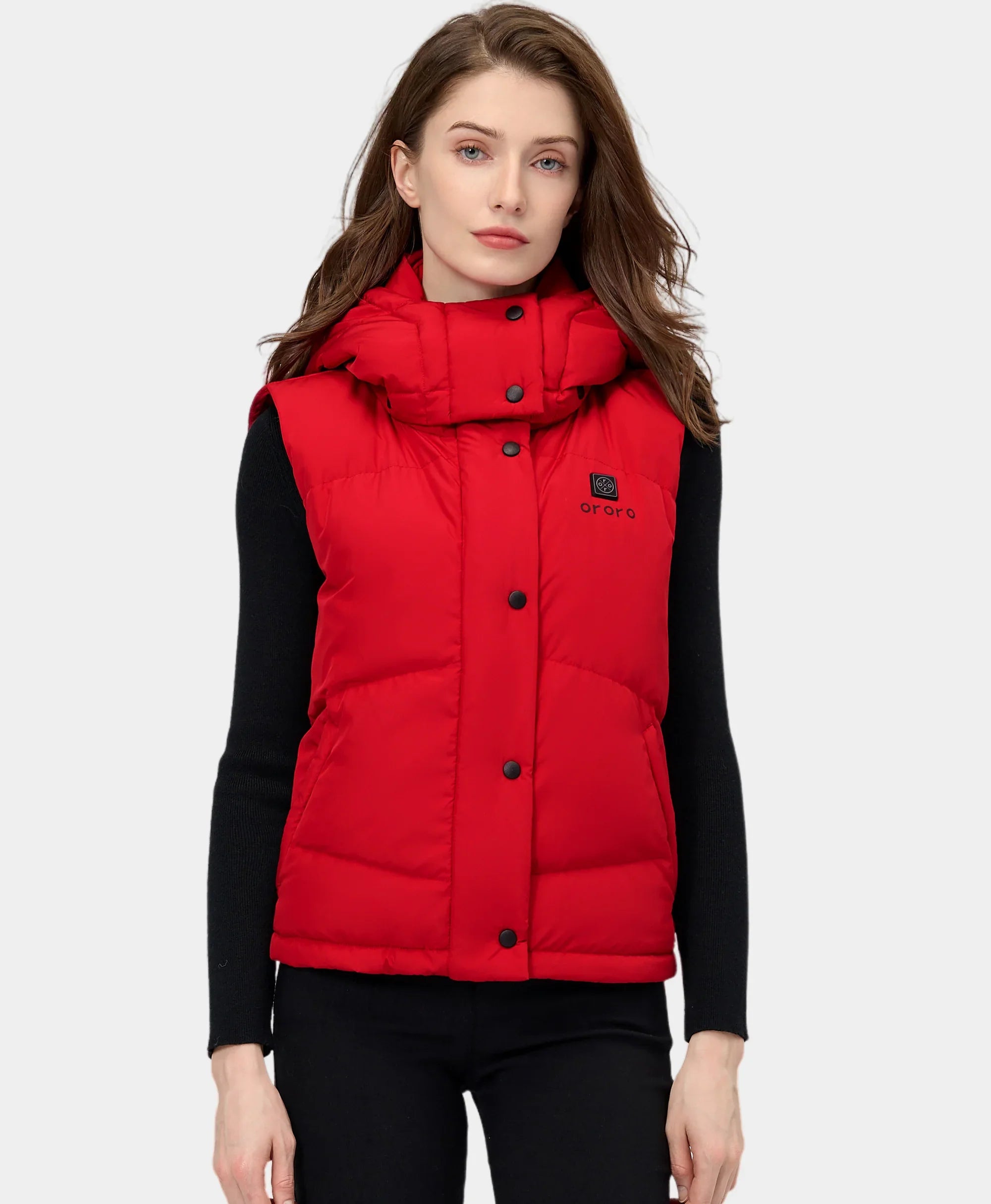 ORORO Heated Women's Heated Cropped Puffer Down Vest - Image 23