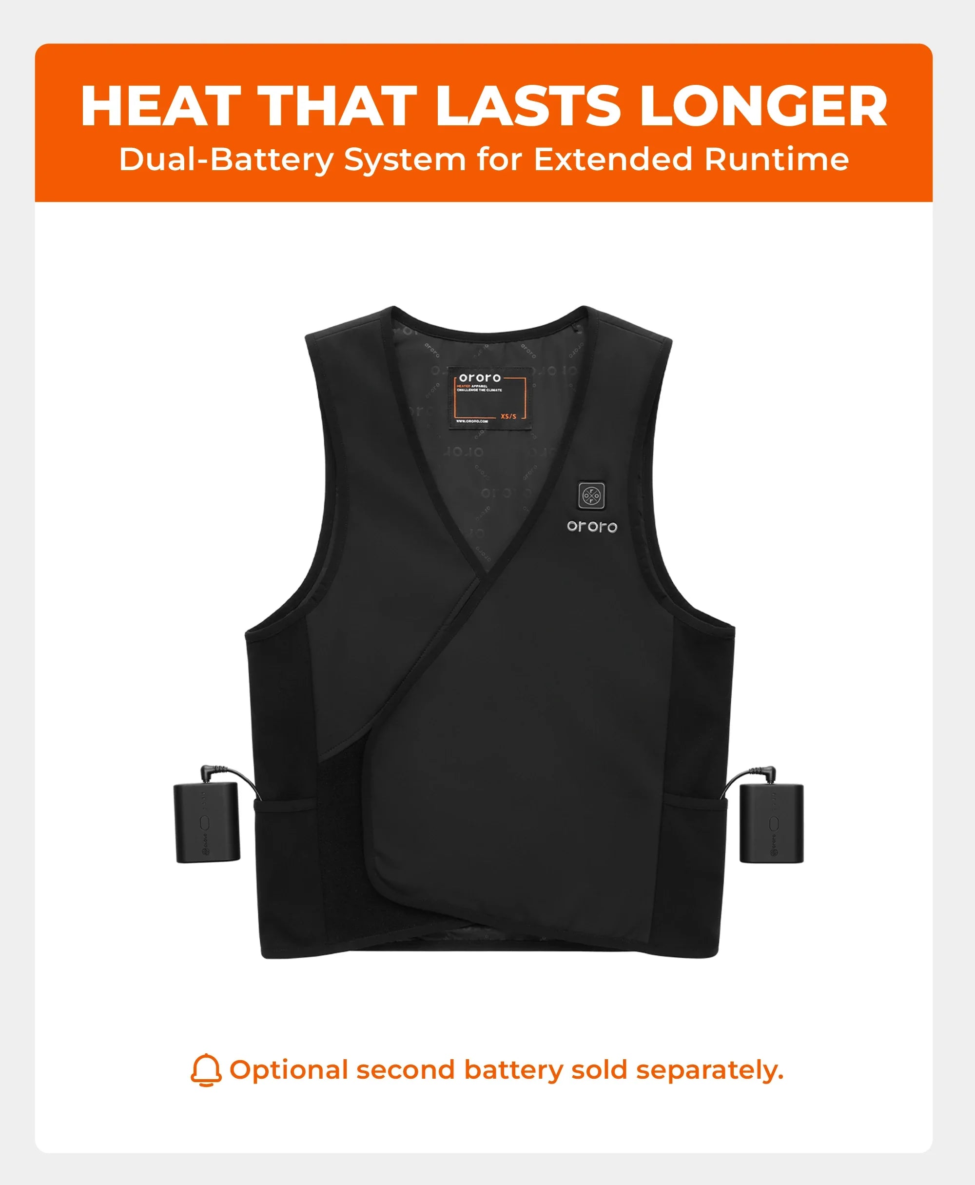 ORORO Heated (Open-box) Vanguard Unisex Ultralight Adjustable Heated Liner Vest (Battery Set Not Included) - Image 3